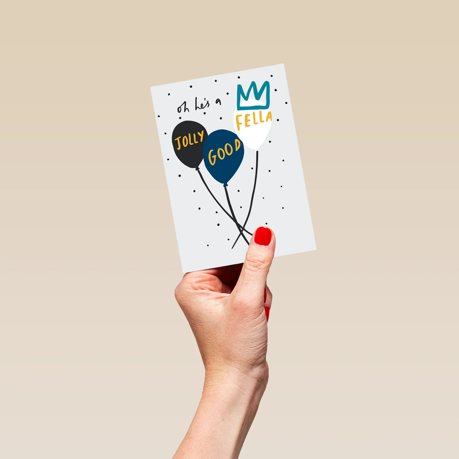 Personalised Jolly Good Fella Balloons Birthday Card - Image 4