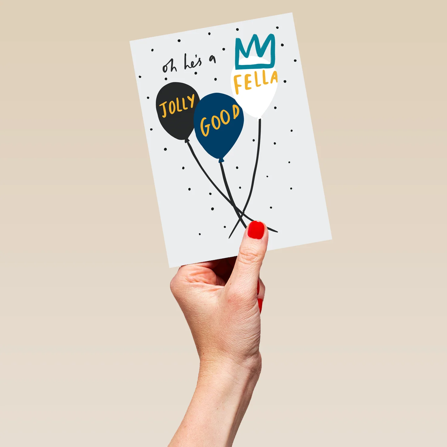 Personalised Jolly Good Fella Balloons Birthday Card - Image 5