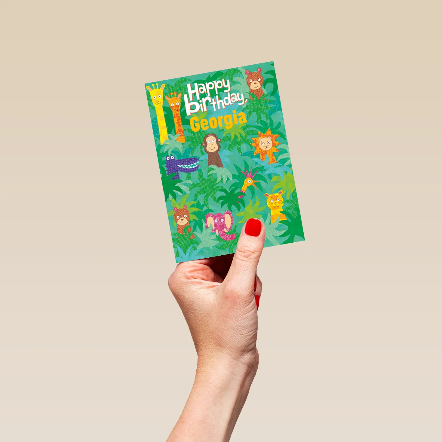 Personalised Jungle Animals Birthday Card For Daughter - Image 4