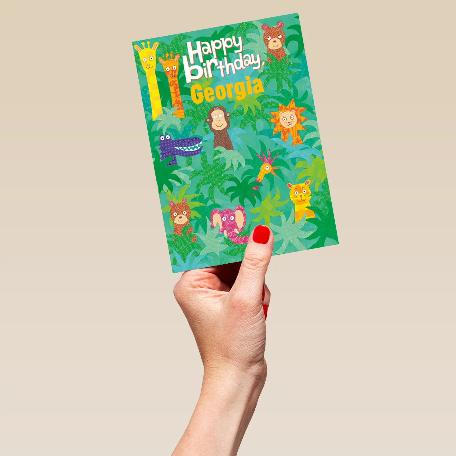 Personalised Jungle Animals Birthday Card For Daughter - Image 5