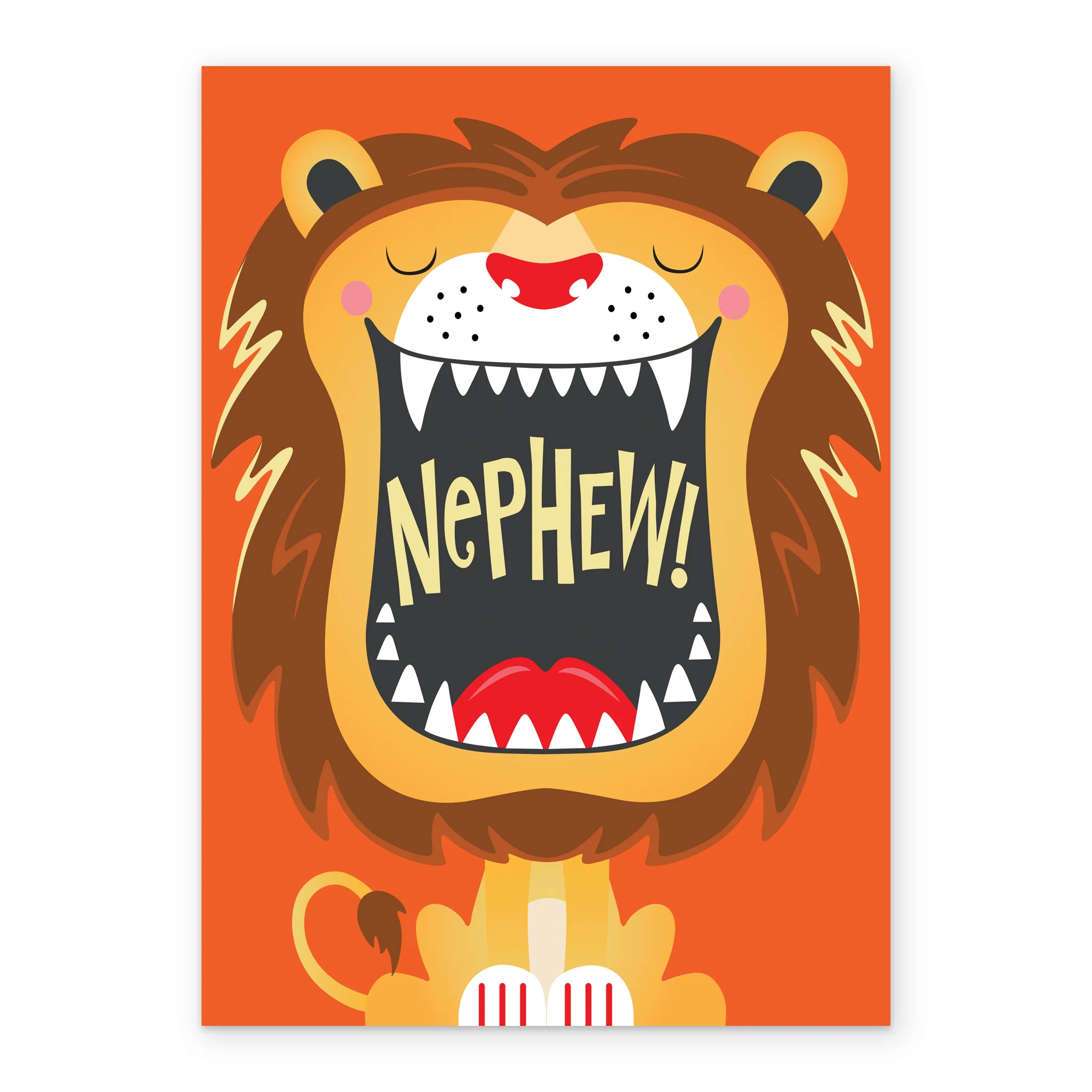 Personalised Kids Birthday Lion Open Mouth Card For Nephew - Image 2