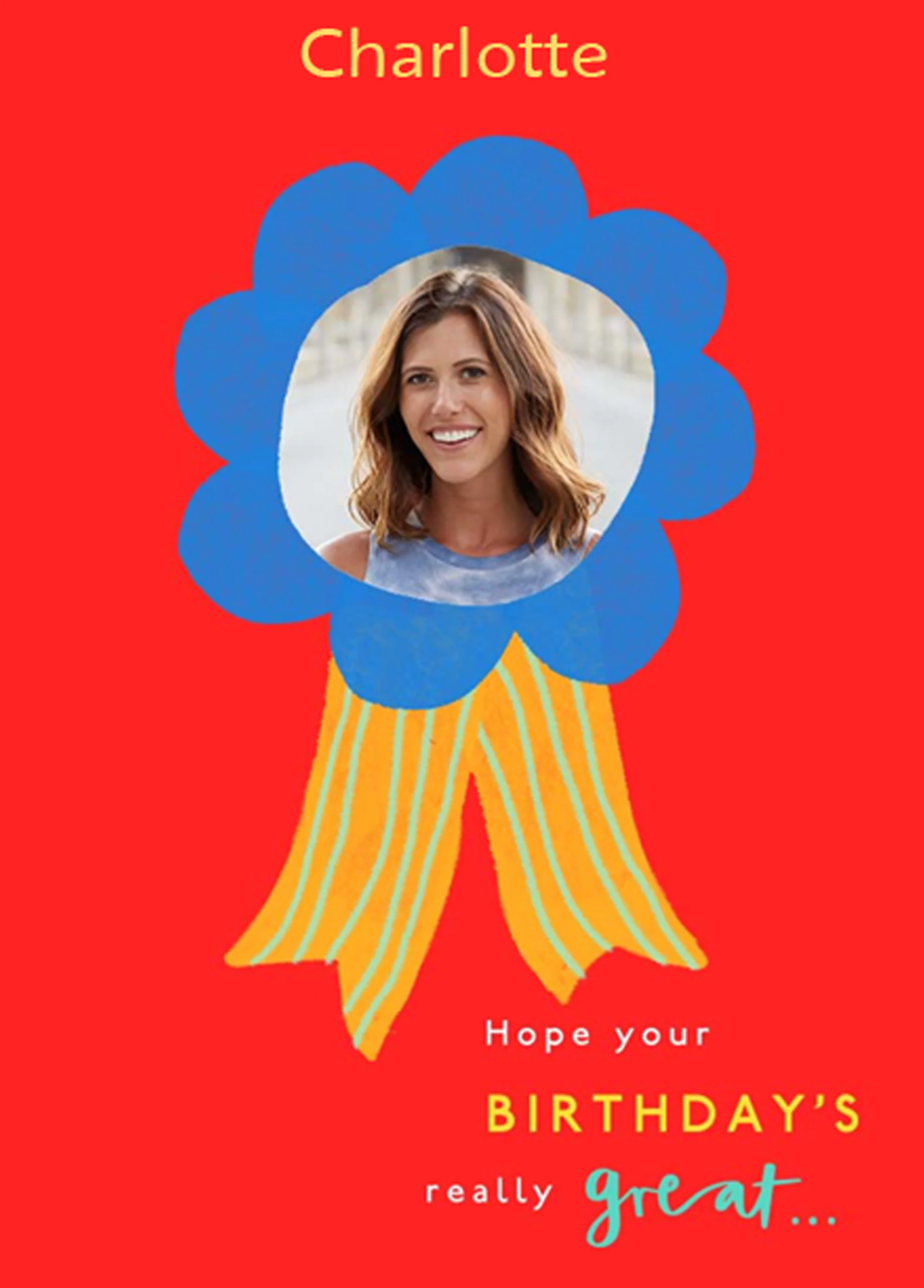 Personalised Kids Birthday Photo Rosette Card