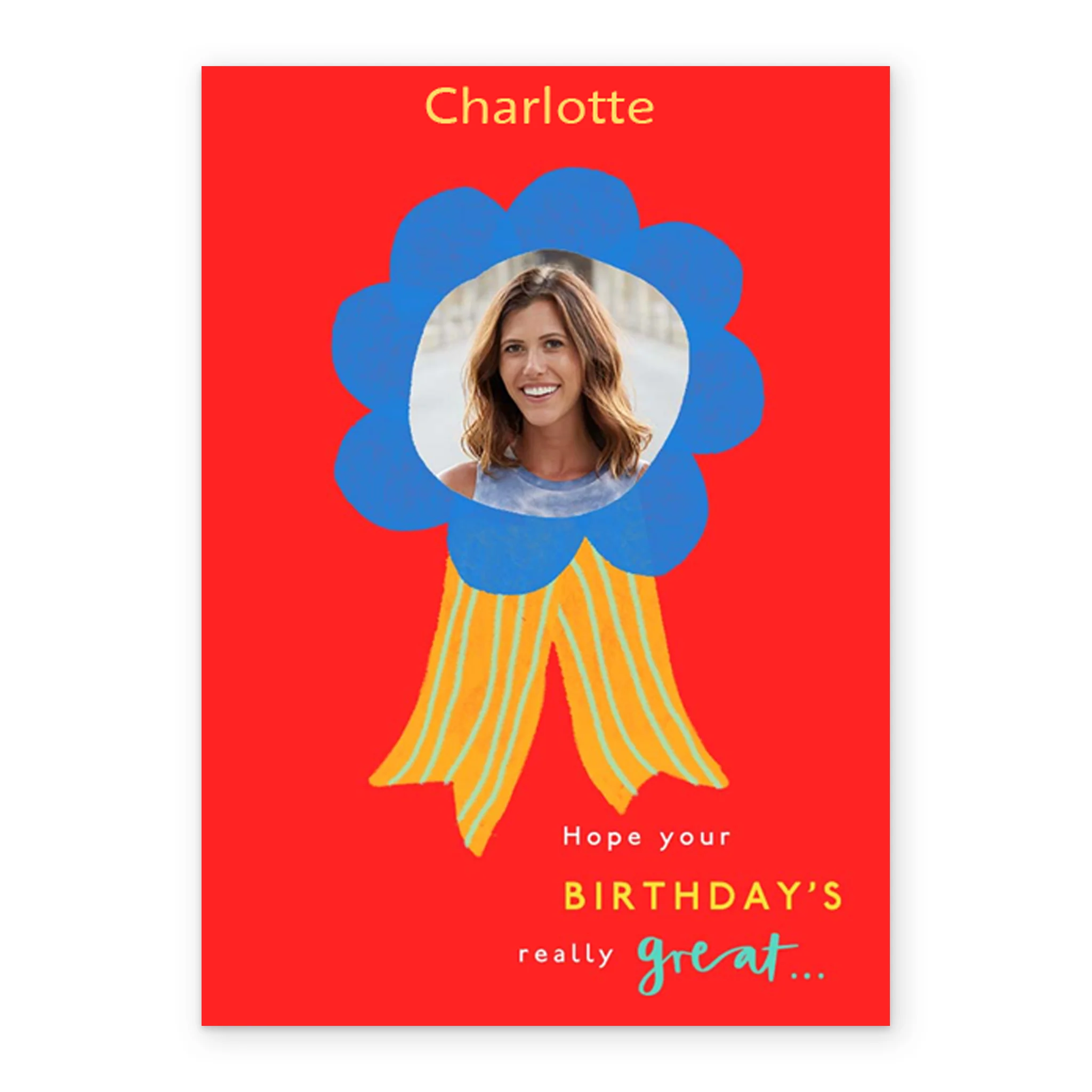 Personalised Kids Birthday Photo Rosette Card - Image 2
