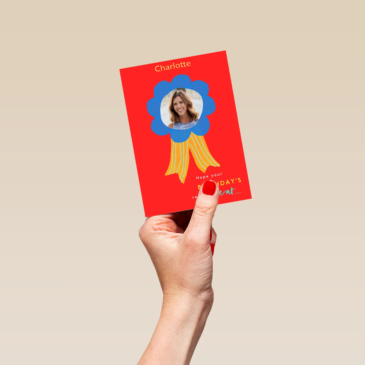 Personalised Kids Birthday Photo Rosette Card - Image 4