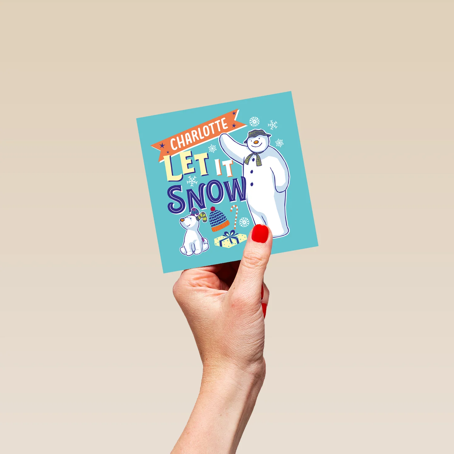 Personalised Kids Blue The Snowman™ & Snowdog Christmas Card - Image 4