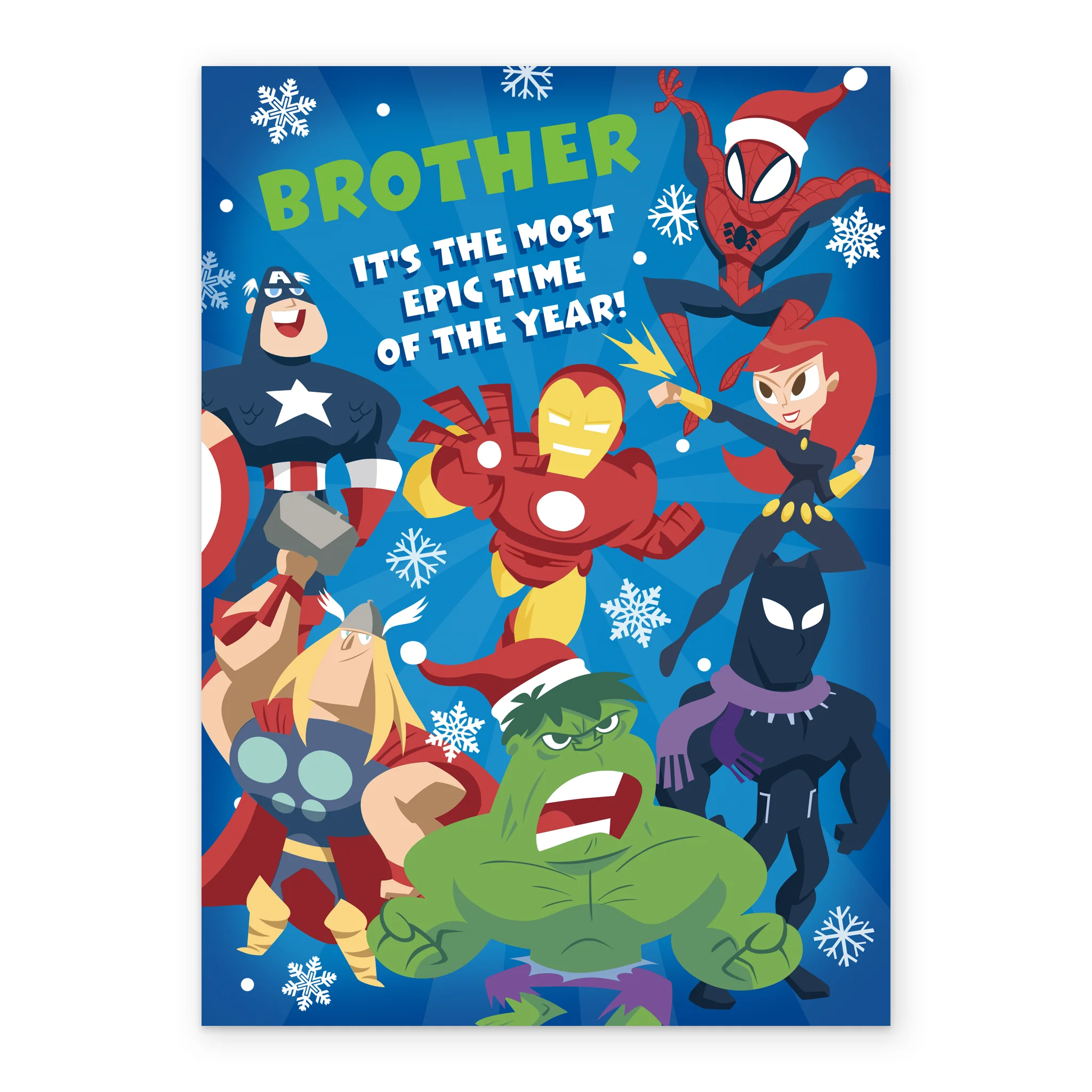 Personalised Kids Brother MARVEL Avengers Christmas Card - Image 2