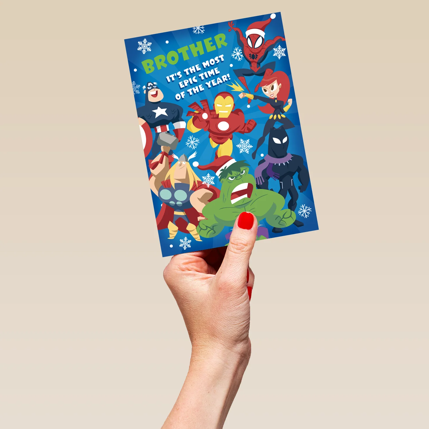 Personalised Kids Brother MARVEL Avengers Christmas Card - Image 5