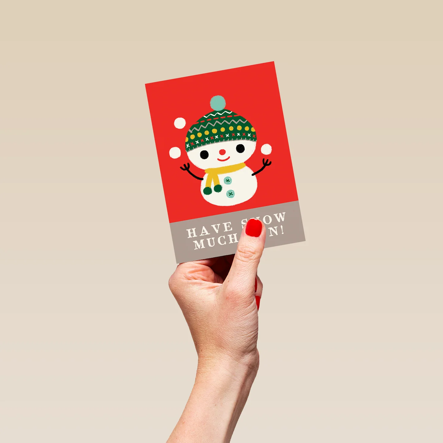 Personalised Kids Christmas Editable Cute Snowman Card - Image 4