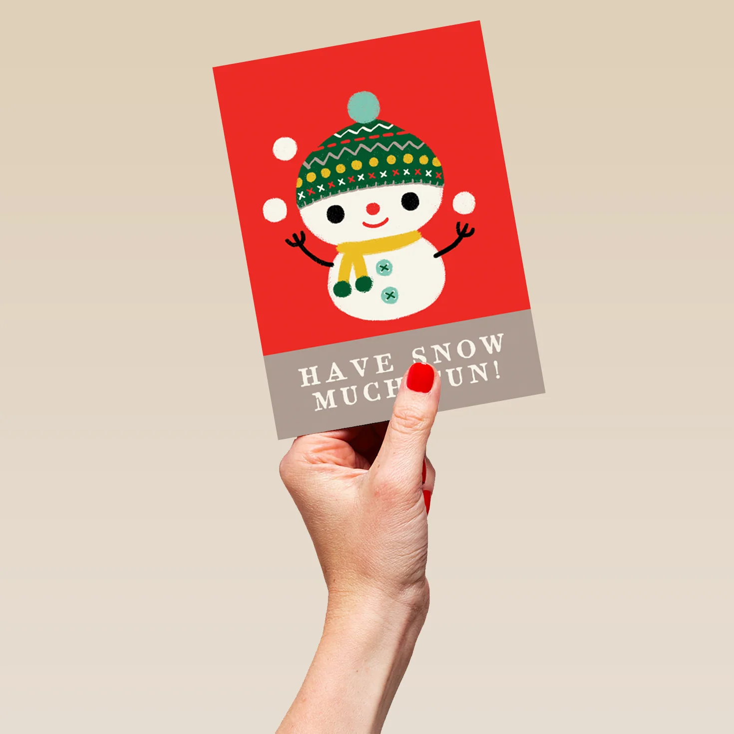 Personalised Kids Christmas Editable Cute Snowman Card - Image 5