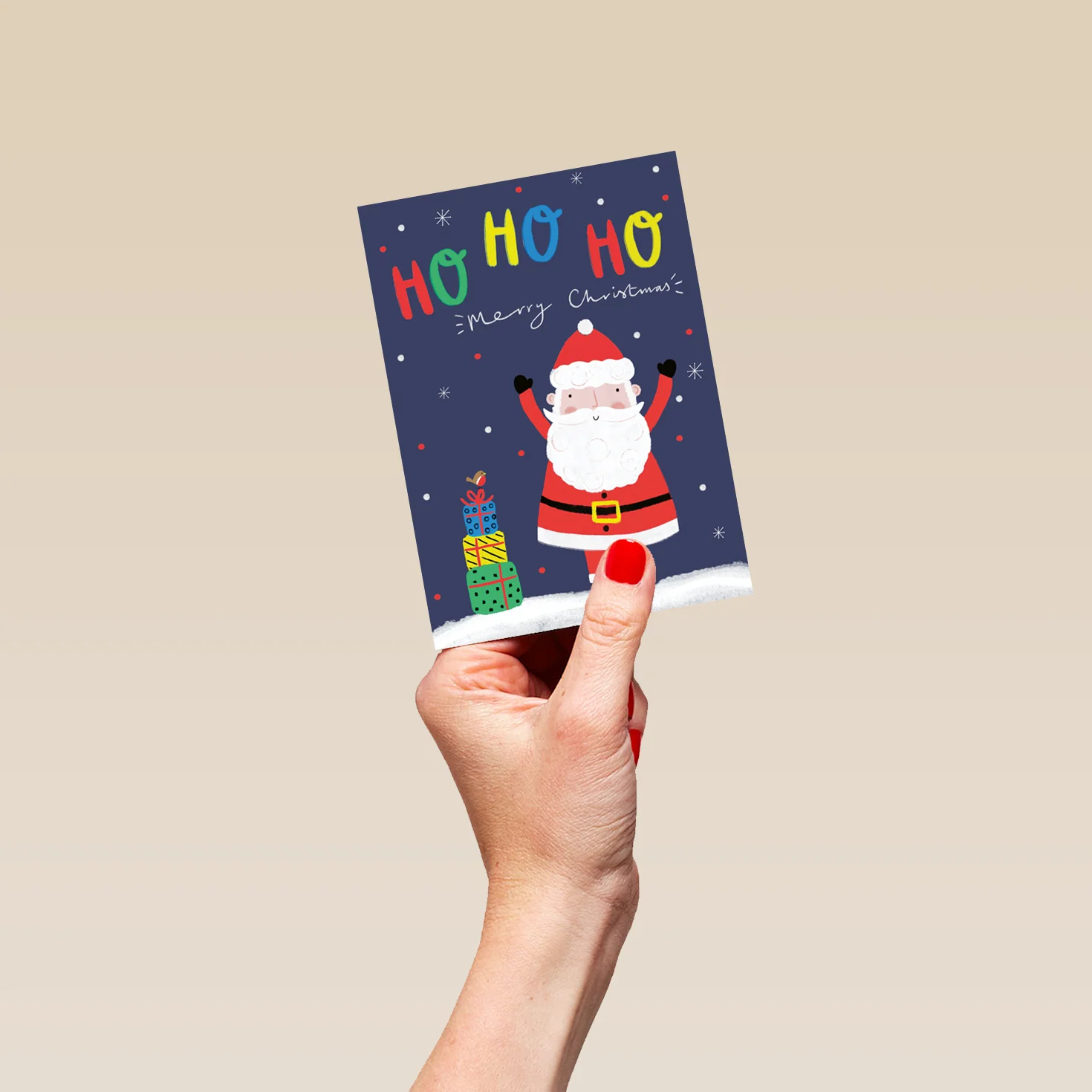 Personalised Kids Christmas Santa Cute Ho Ho Ho Card - Image 4