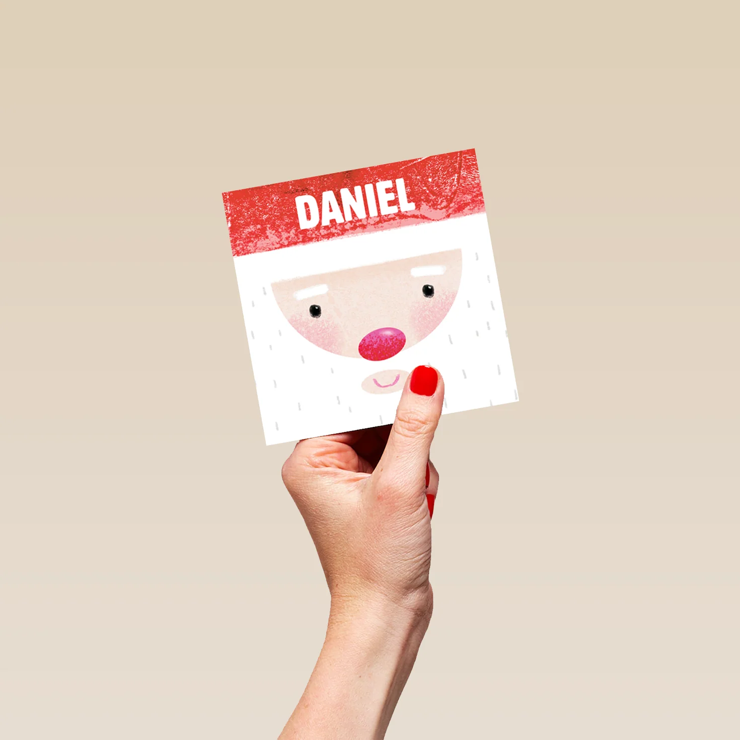 Personalised Kids Christmas Santa Face Card - Image 4