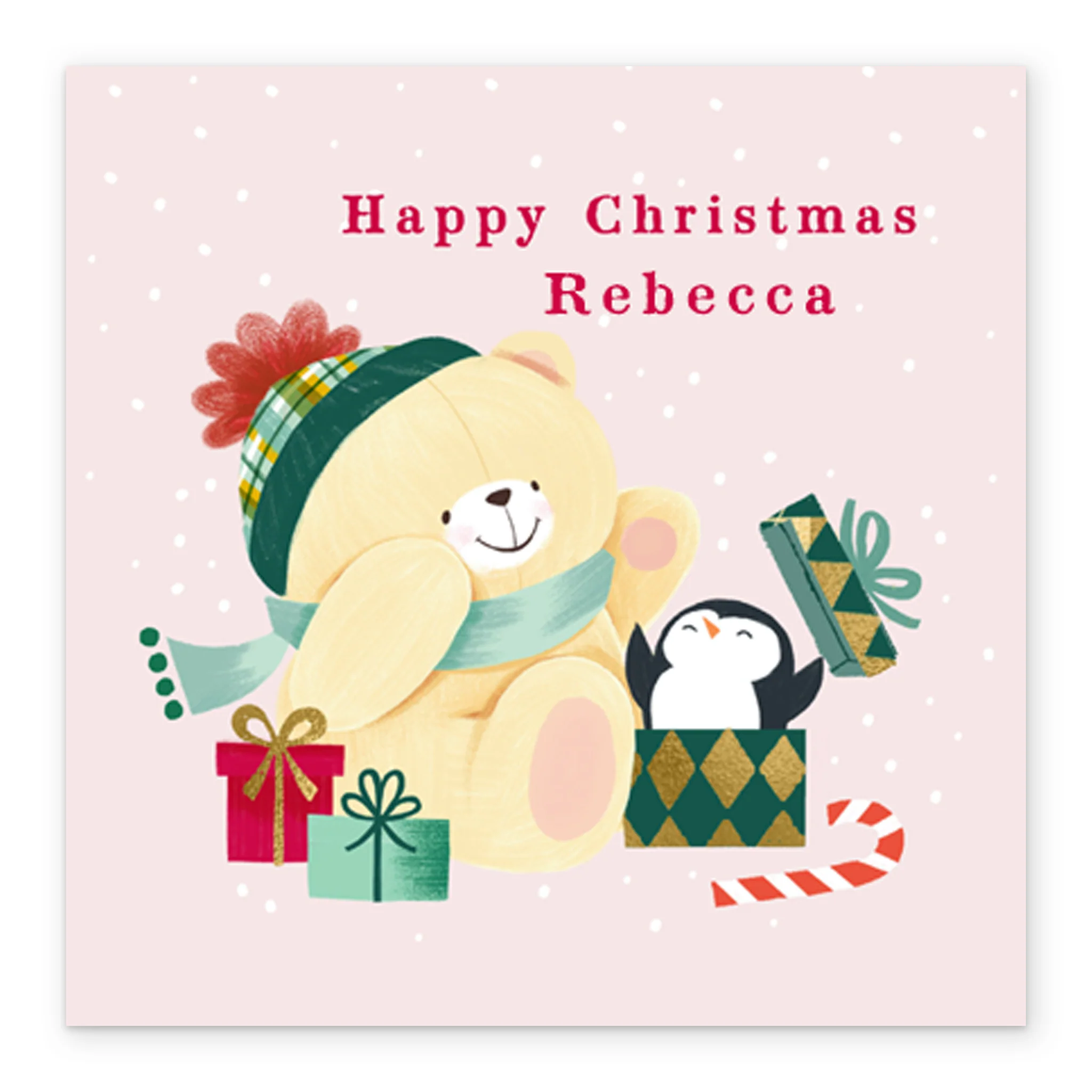 Personalised Kids Cute Forever Friends Penguin Christmas Card - Image 2