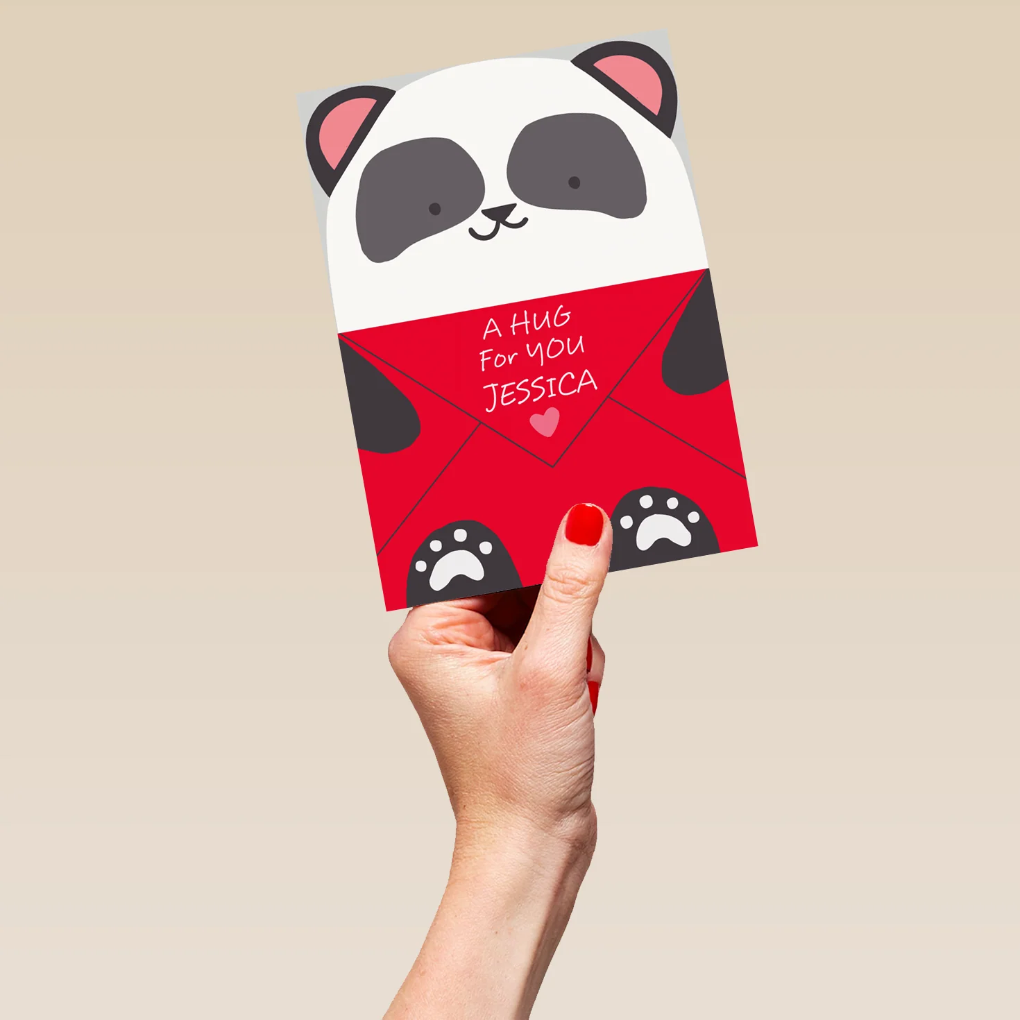 Personalised Kids Cute Panda With Envelope Valentine's Day Card - Image 5