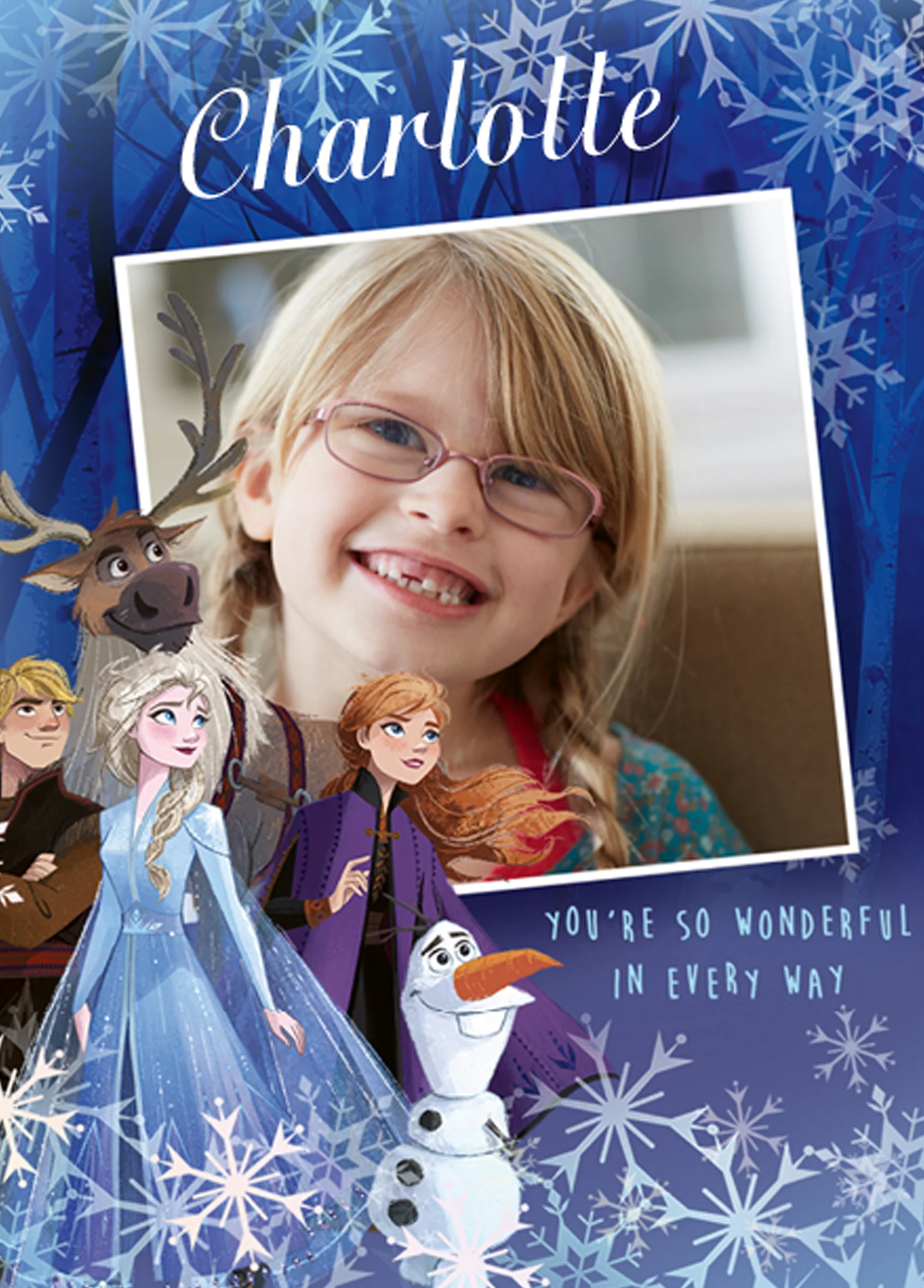 Personalised Kids Disney Frozen Photo Christmas Card