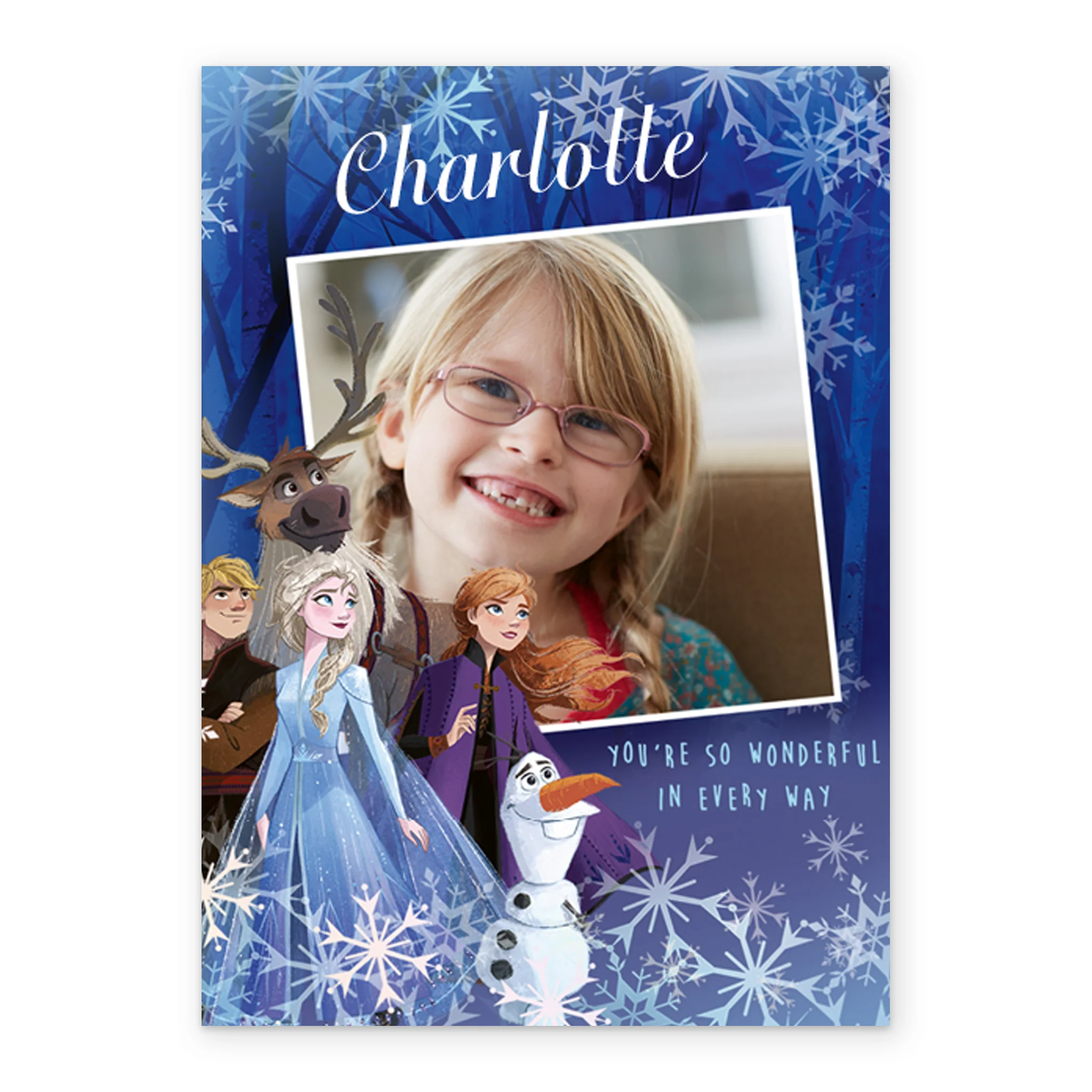 Personalised Kids Disney Frozen Photo Christmas Card - Image 2