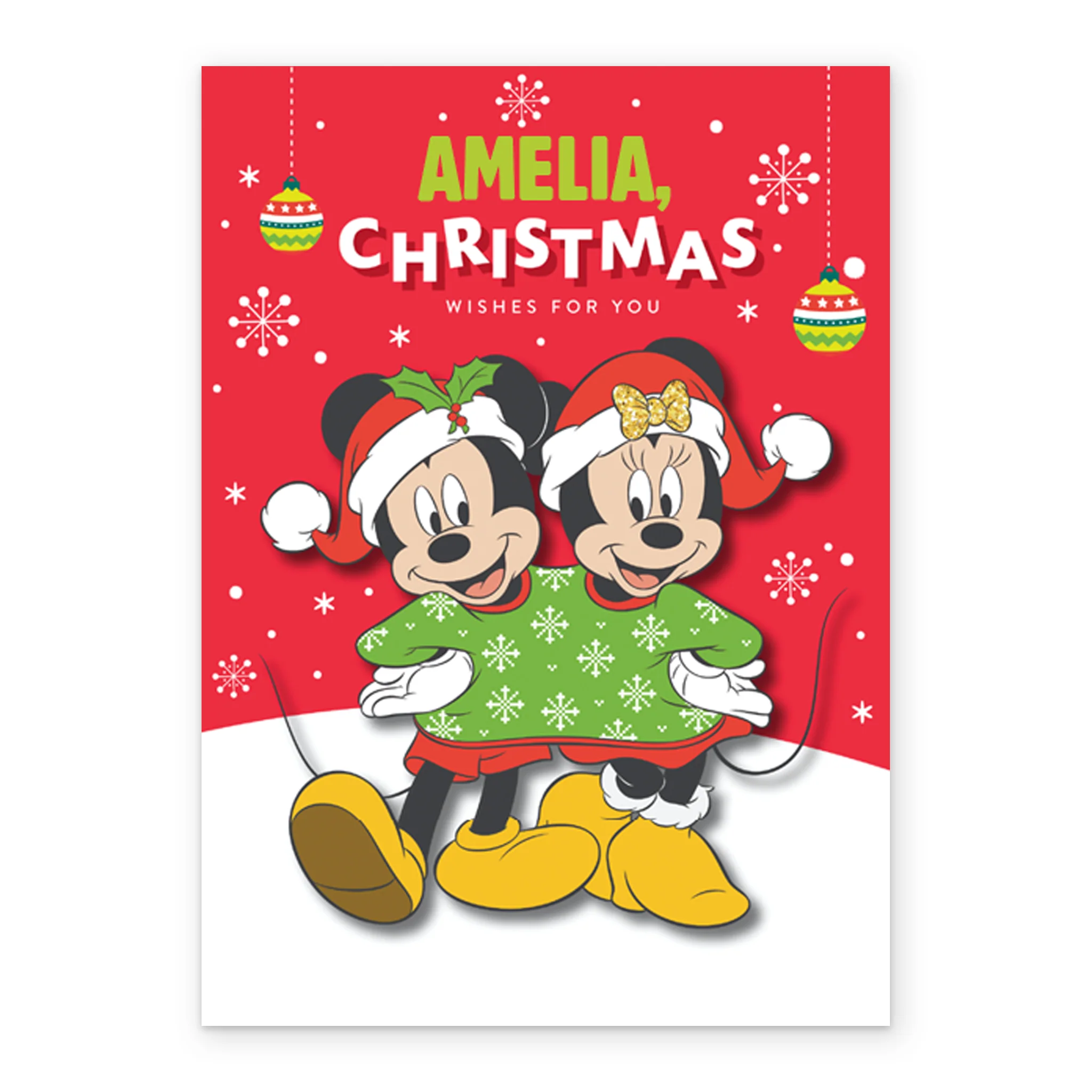 Personalised Kids Disney Mickey & Minnie Christmas Card - Image 2