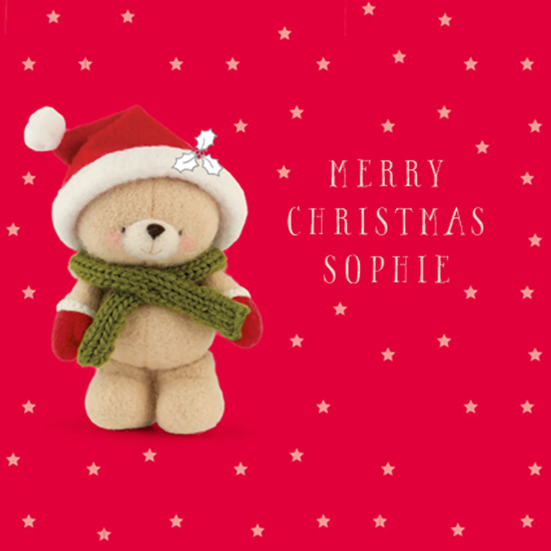 Personalised Kids Forever Friends Santa Hat Christmas Card