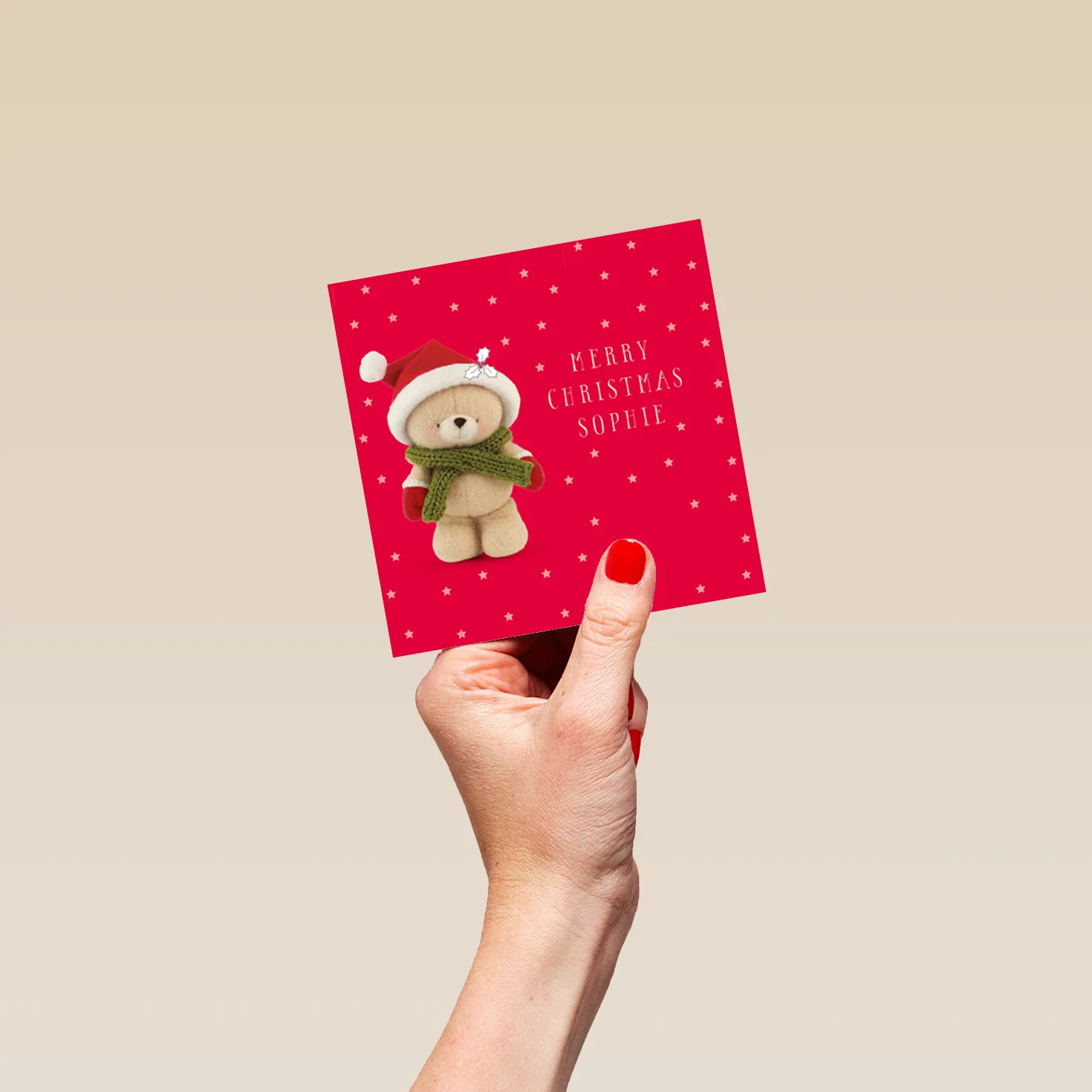 Personalised Kids Forever Friends Santa Hat Christmas Card - Image 4