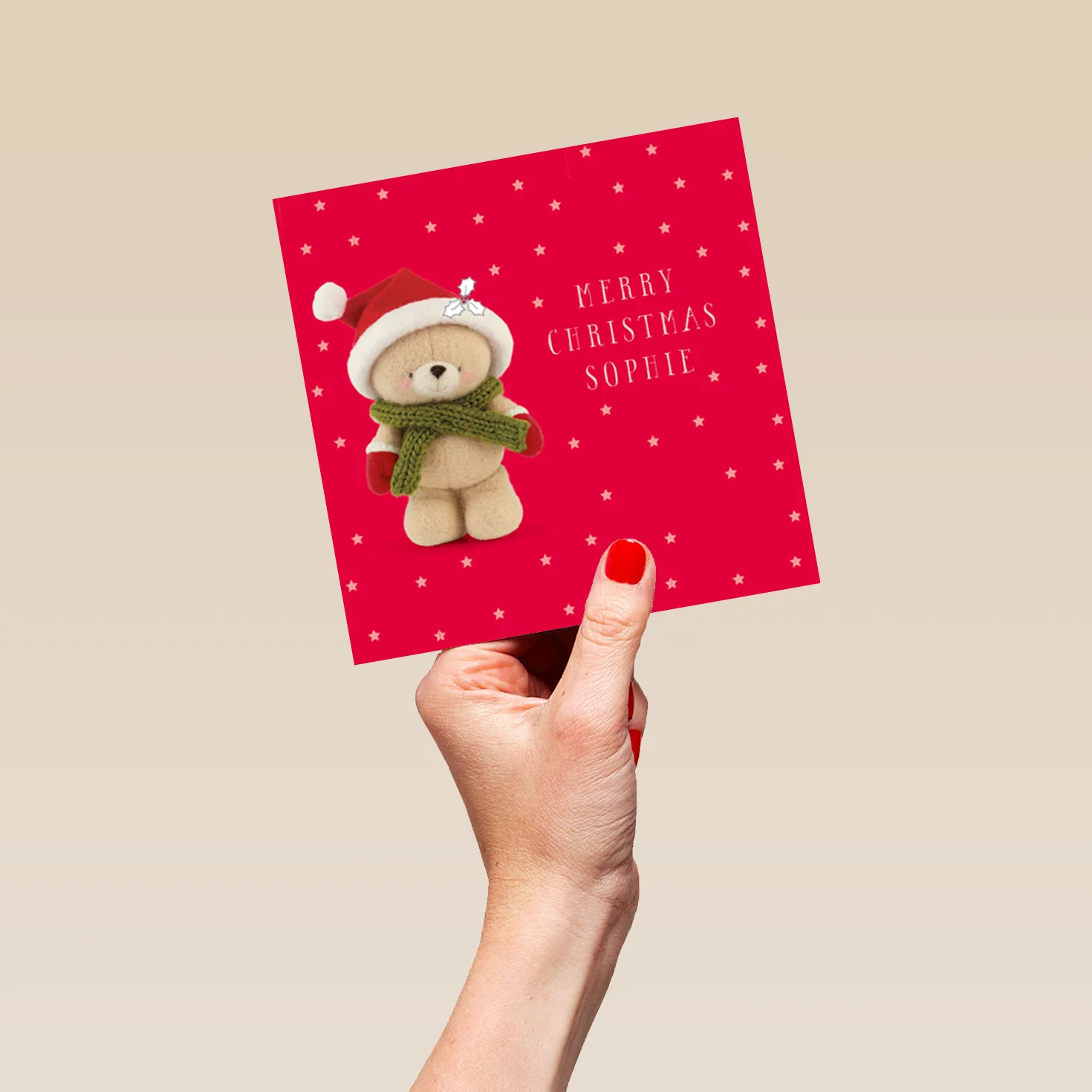 Personalised Kids Forever Friends Santa Hat Christmas Card - Image 5