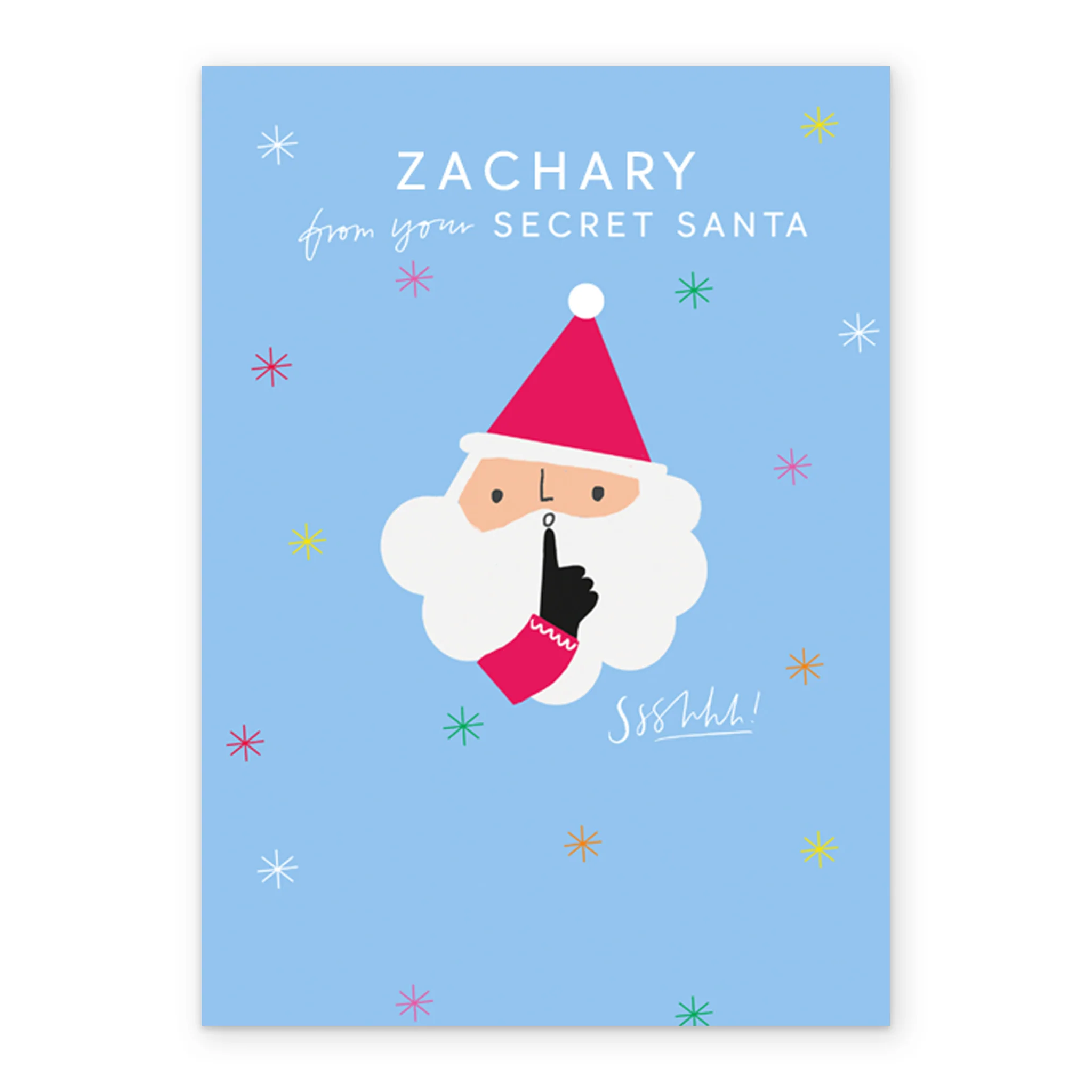 Personalised Kids Fun Secret Santa Ssshhh Christmas Card - Image 2
