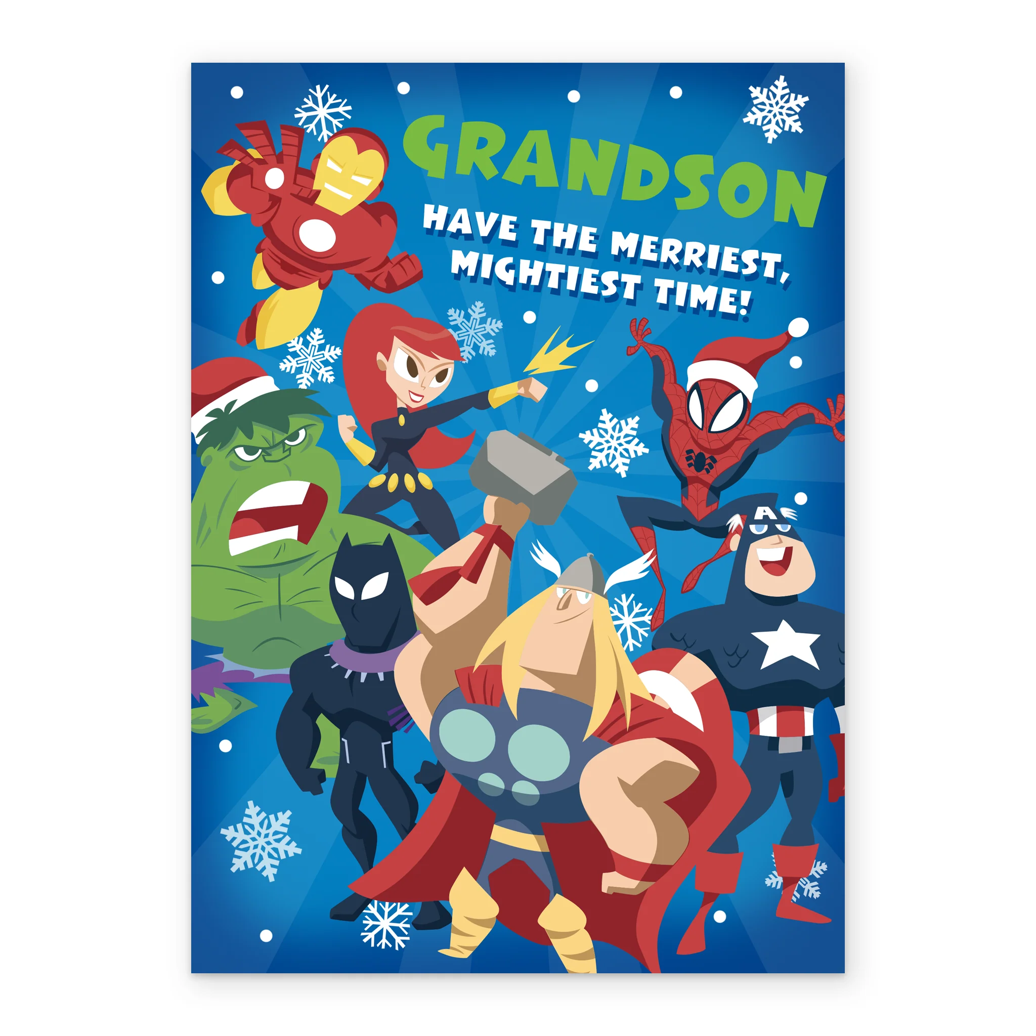 Personalised Kids Grandson MARVEL Avengers Christmas Card - Image 2