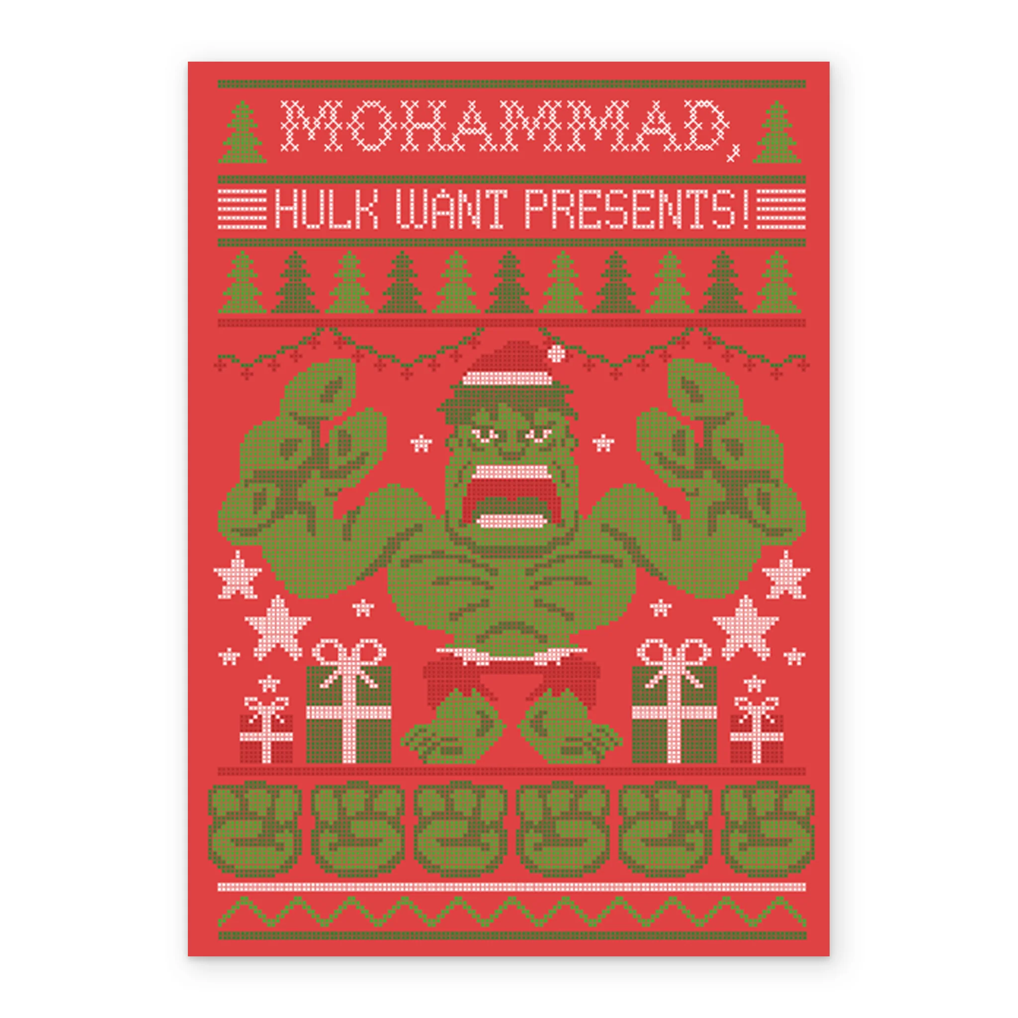 Personalised Kids MARVEL Avengers Hulk Christmas Card - Image 2