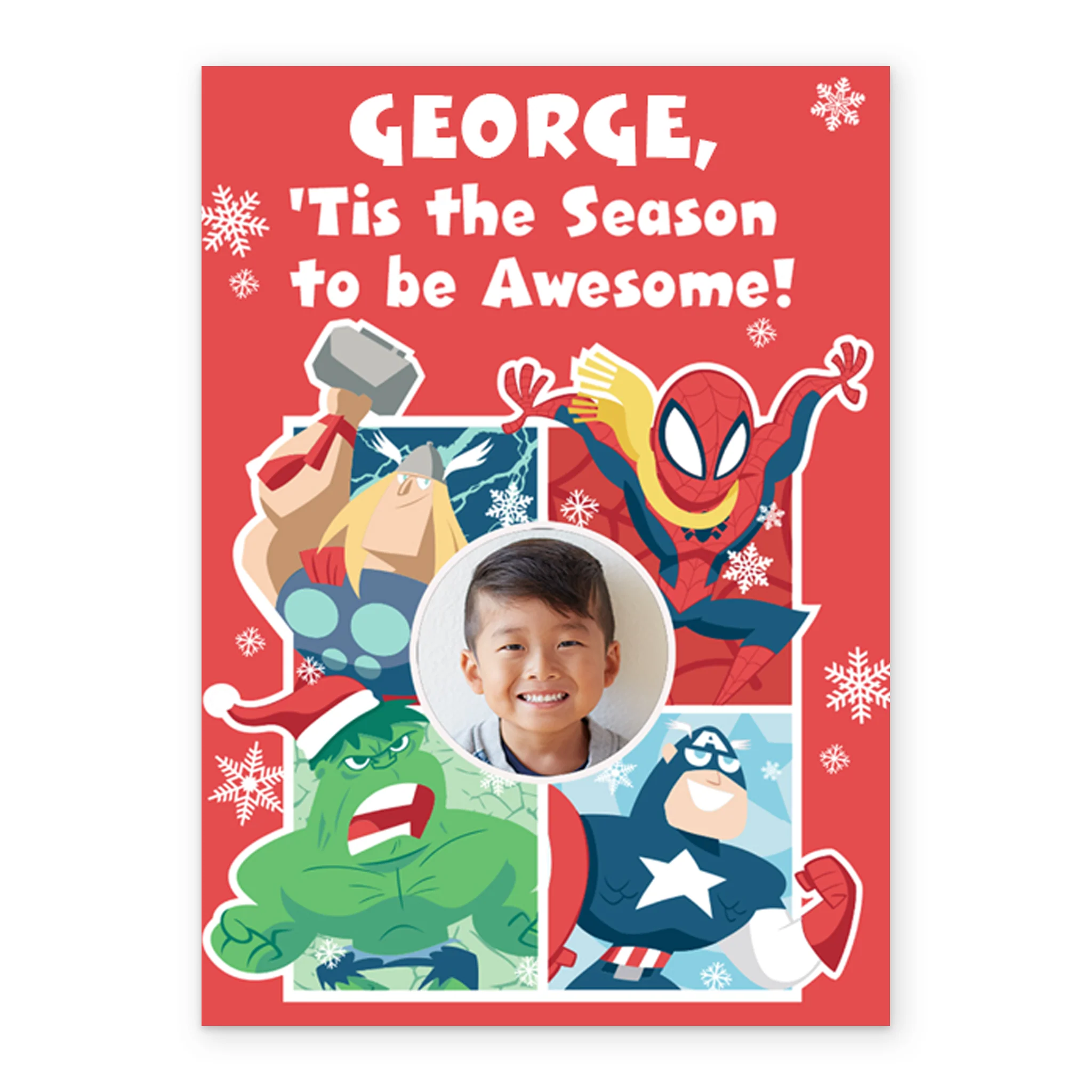 Personalised Kids MARVEL Avengers Photo Christmas Card - Image 2