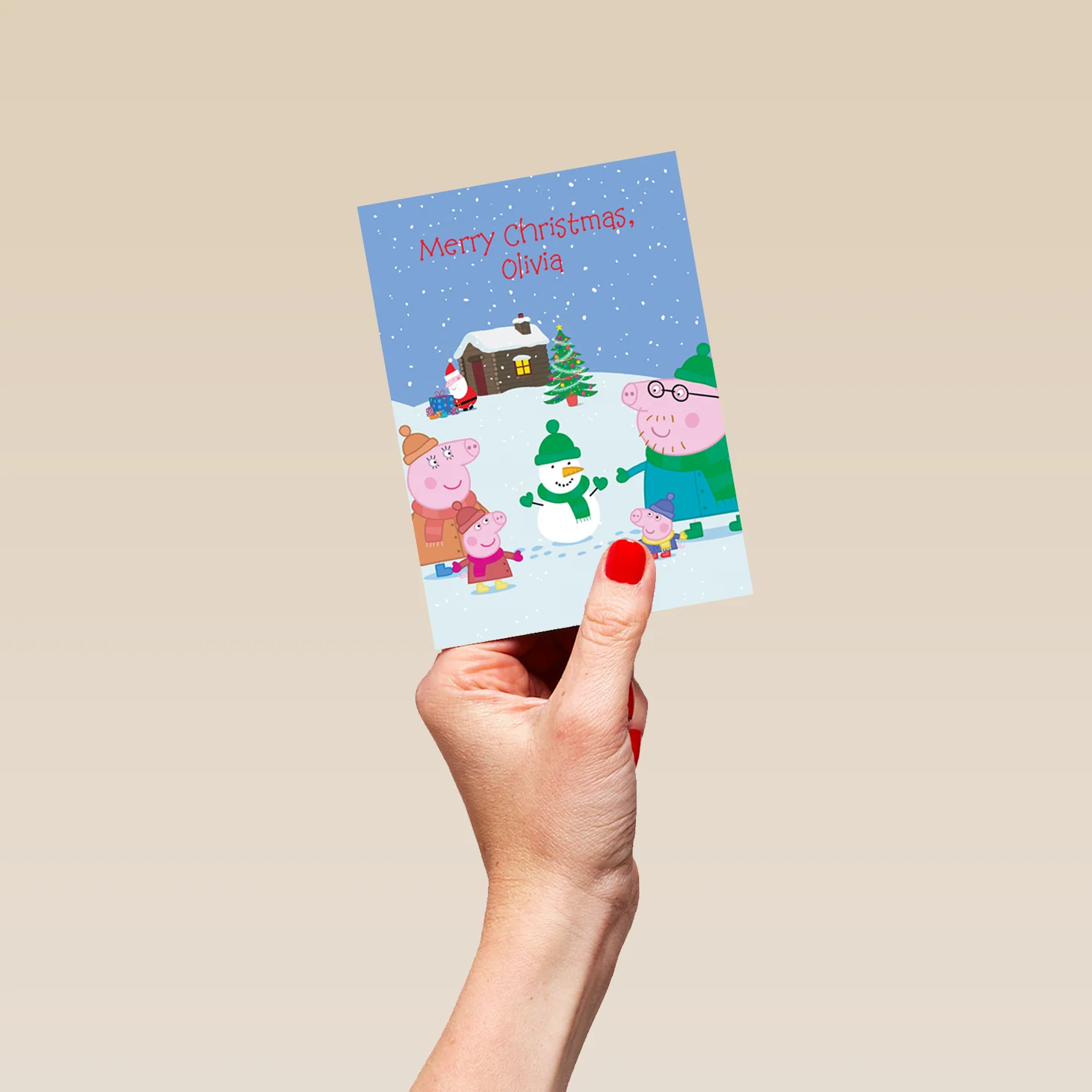 Personalised Kids Peppa Pig Family Christmas Card - Image 4