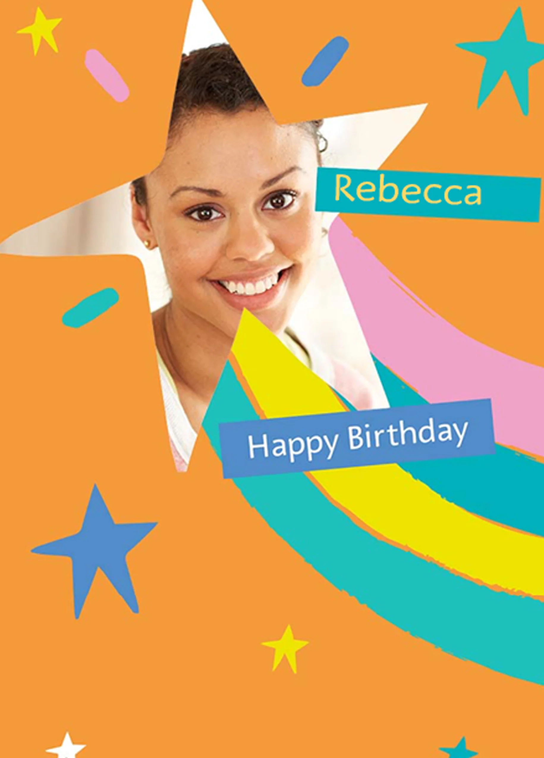 Personalised Kids Rainbow Shooting Star Birthday Card