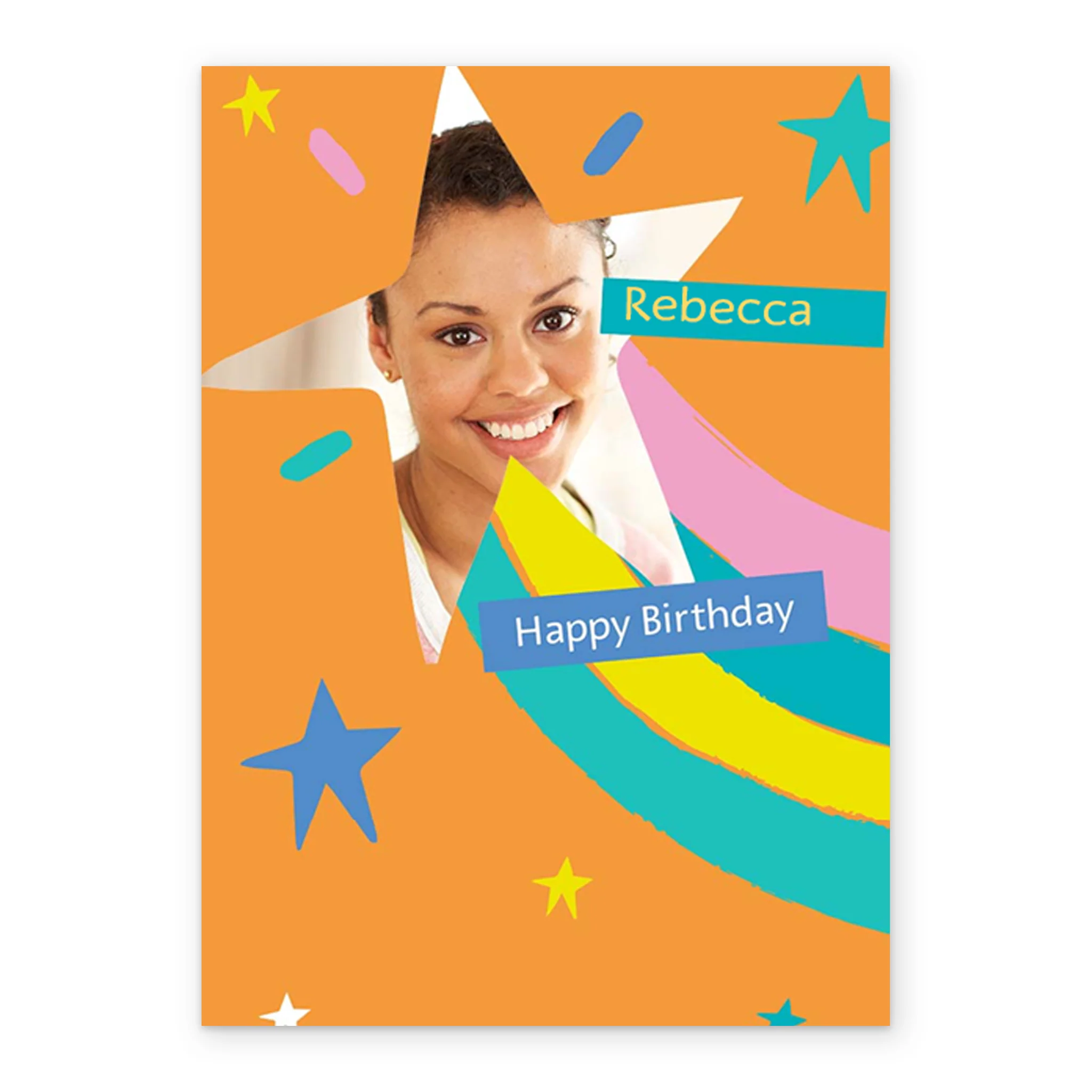 Personalised Kids Rainbow Shooting Star Birthday Card - Image 2