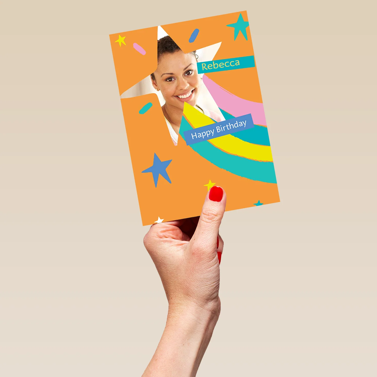 Personalised Kids Rainbow Shooting Star Birthday Card - Image 5