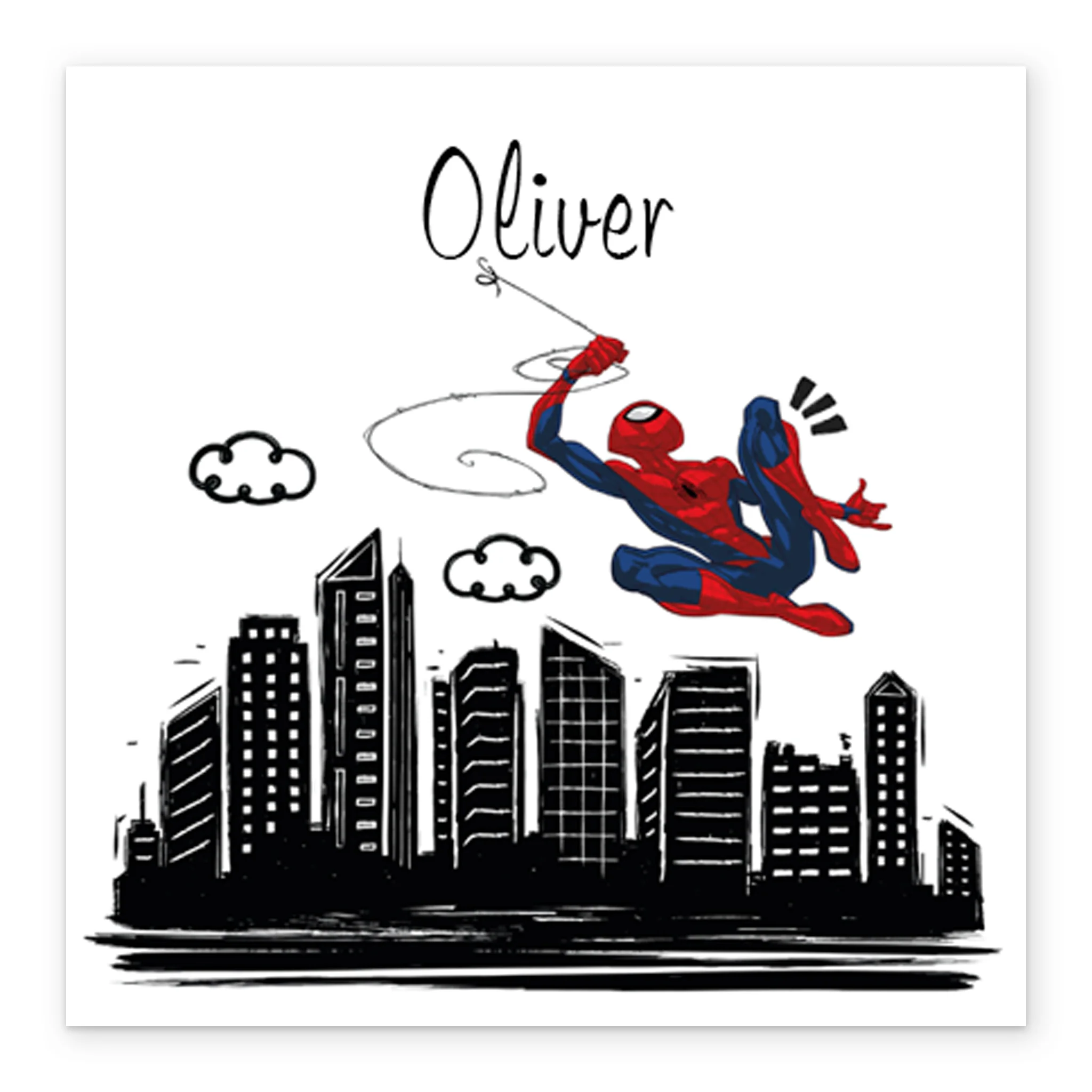 Personalised Kids Spider-Man City Scene Birthday Card - Image 2