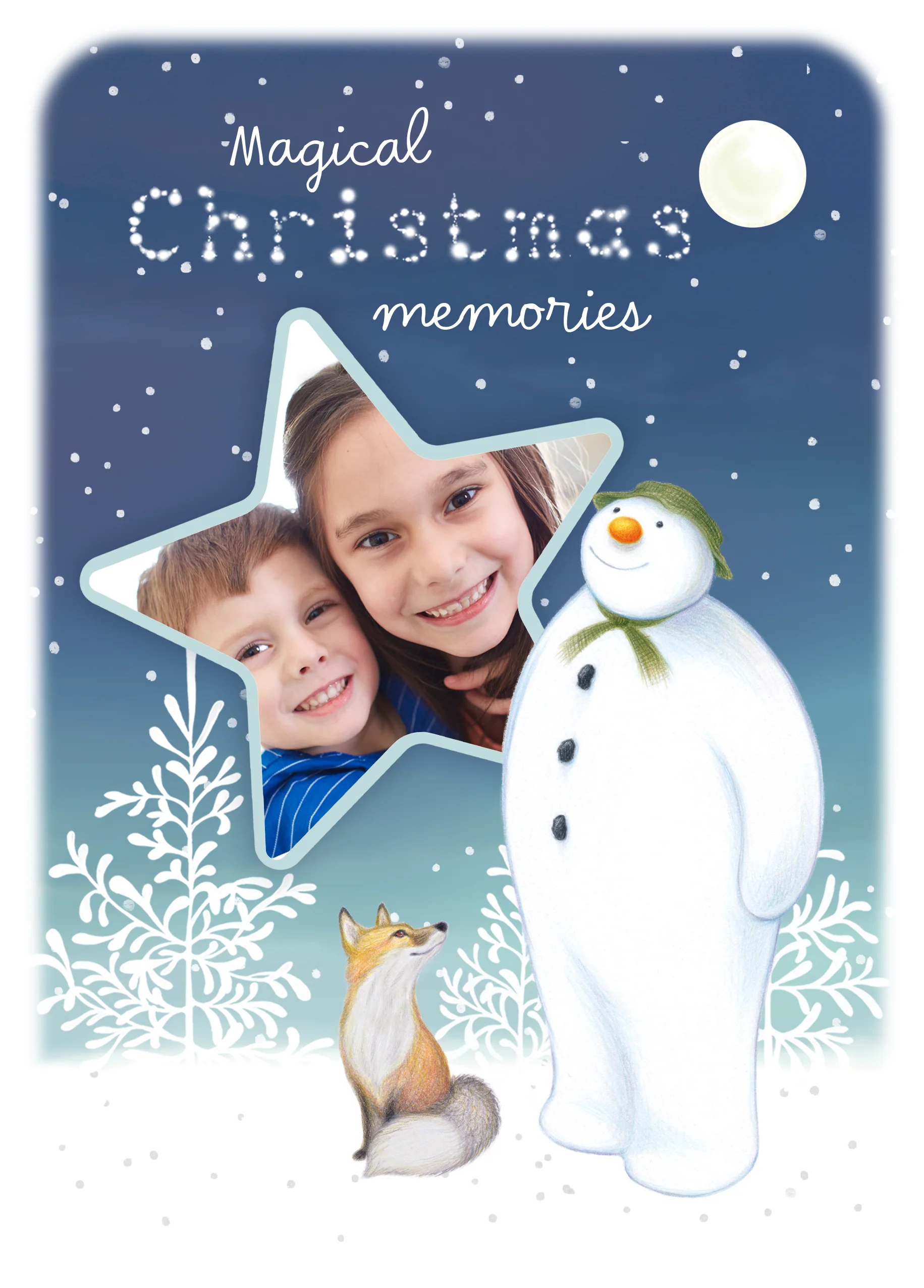 Personalised Kids The Snowman™ & Fox Photo Upload Christmas Card