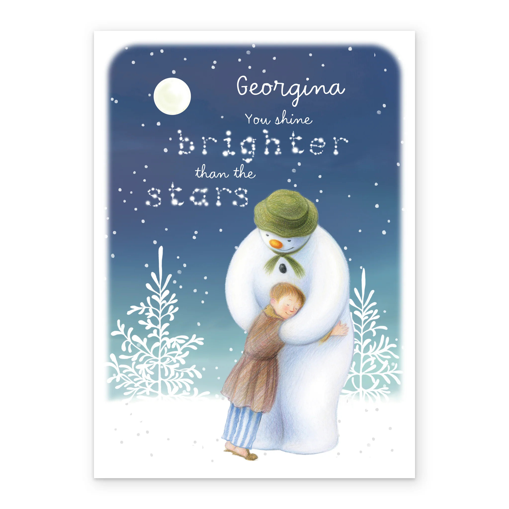 Personalised Kids The Snowman™ Hugging Christmas Card - Image 2