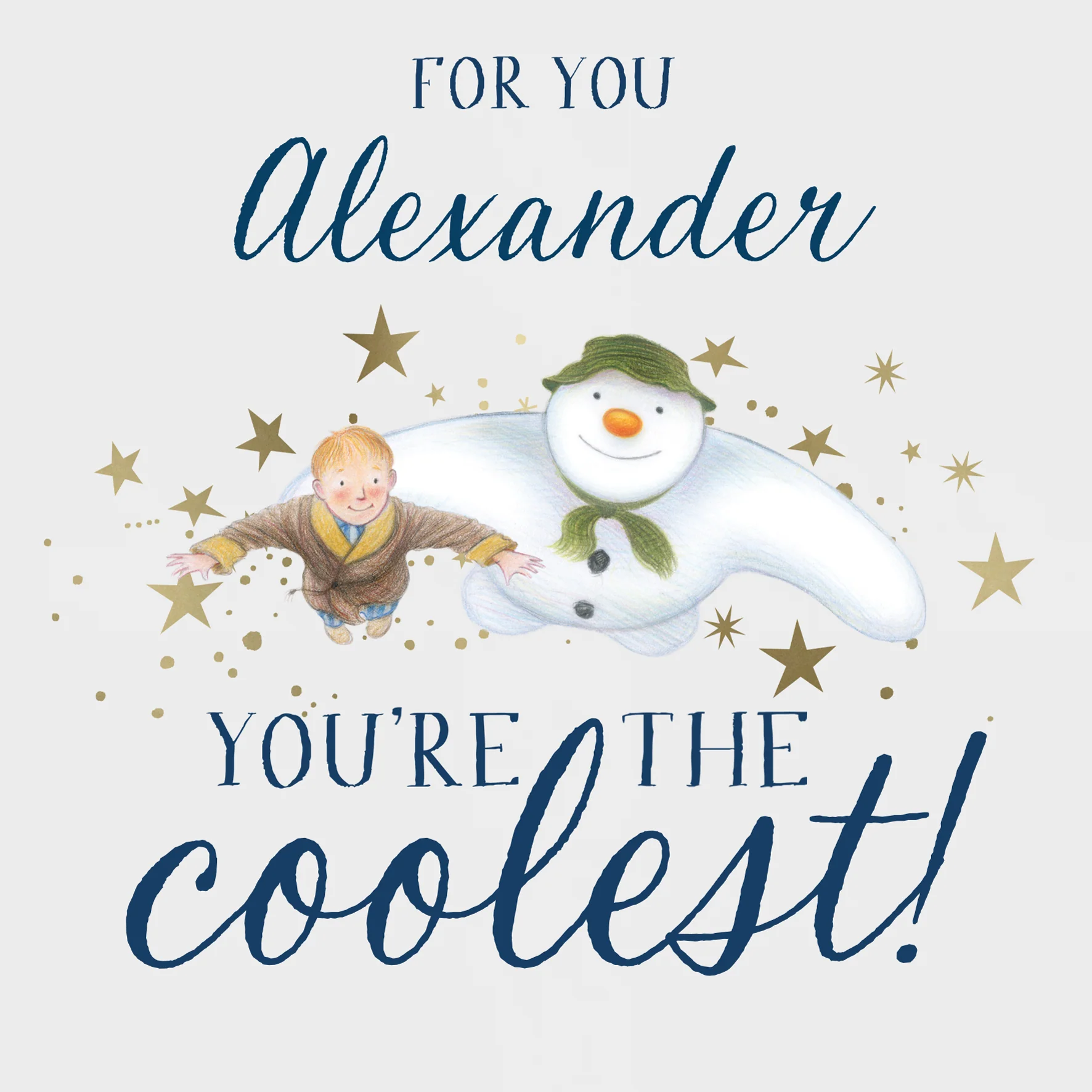 Personalised Kids The Snowman™ Stars Christmas Card