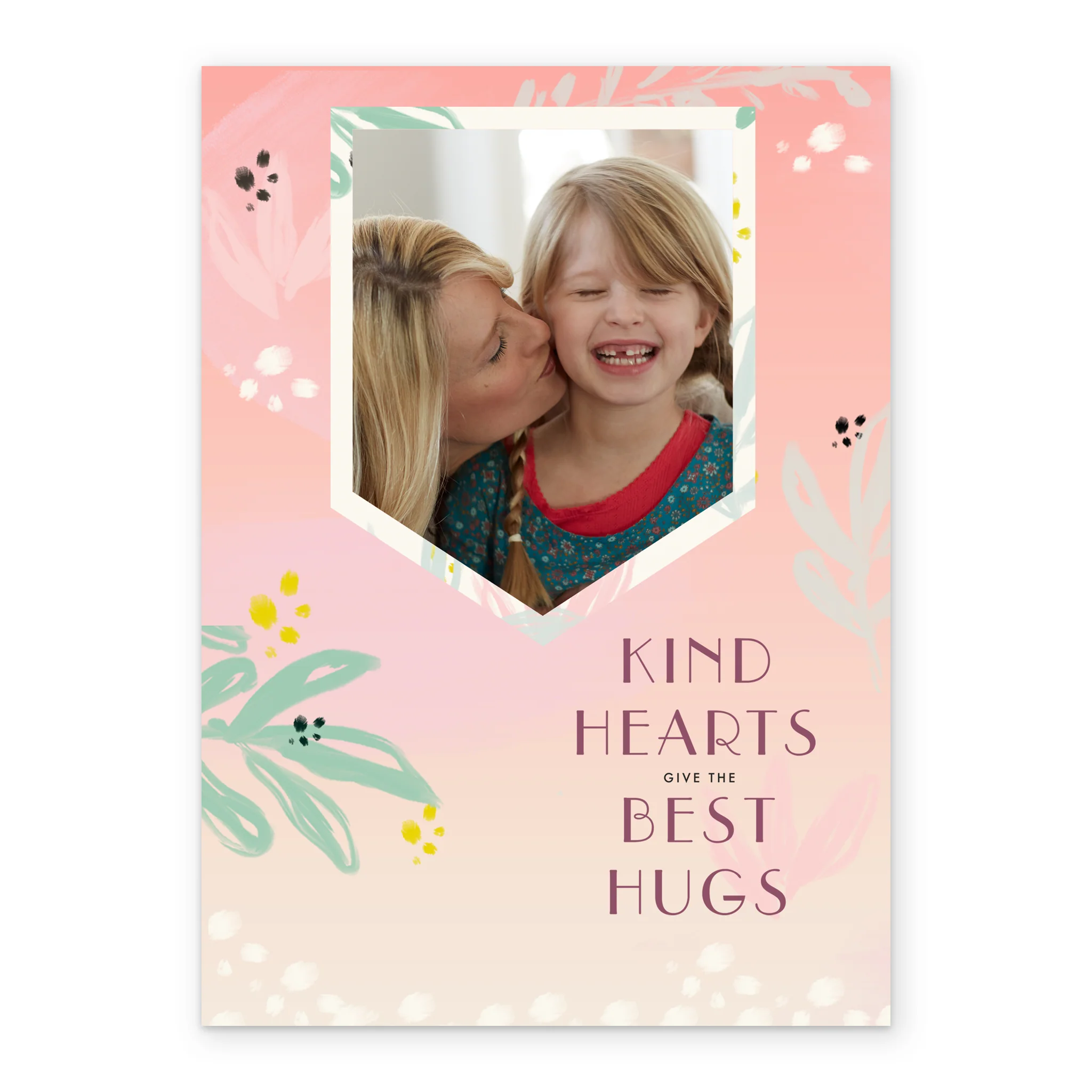 Personalised Kind Hearts Best Hugs Mother's Day Photo Upload Card - Image 2