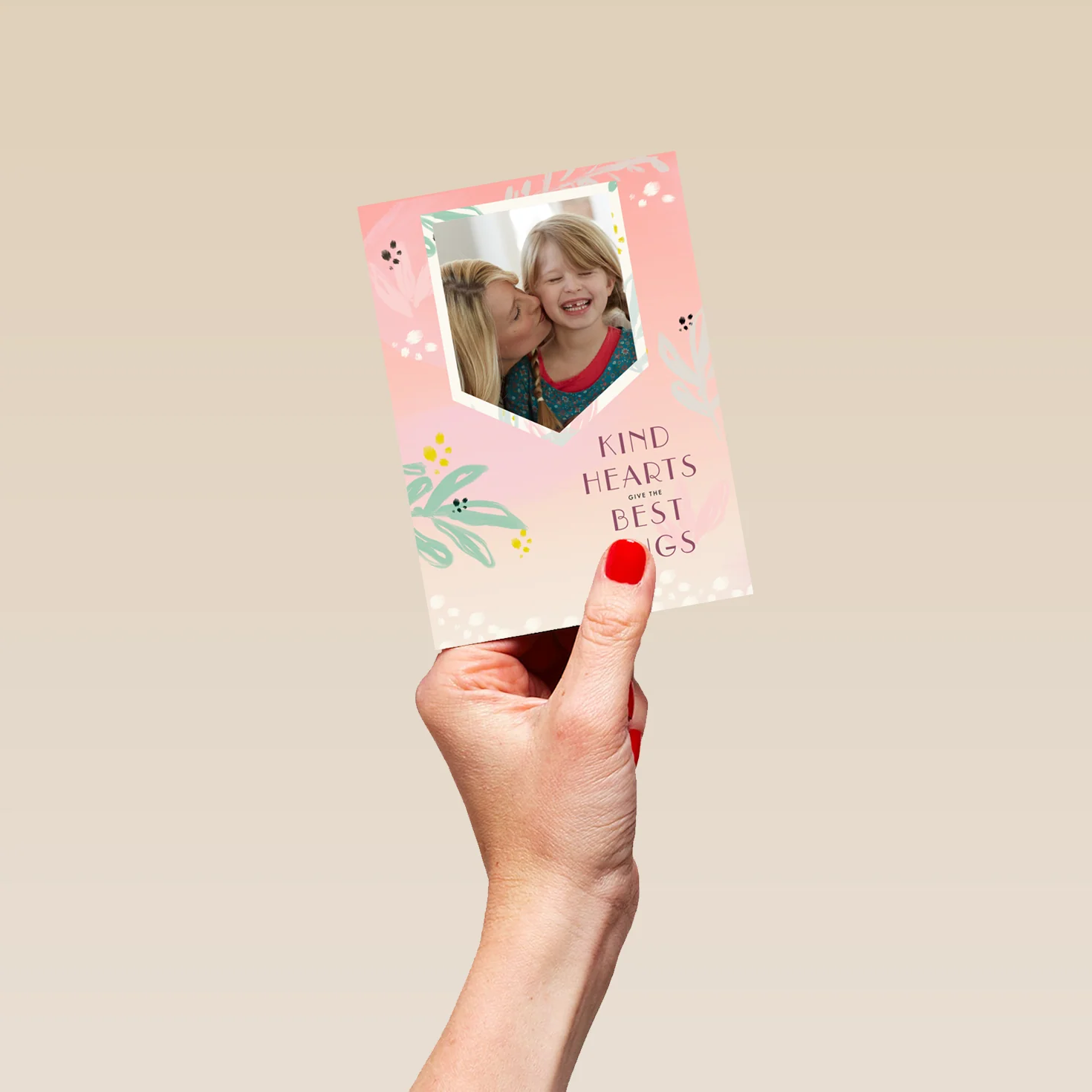 Personalised Kind Hearts Best Hugs Mother's Day Photo Upload Card - Image 4