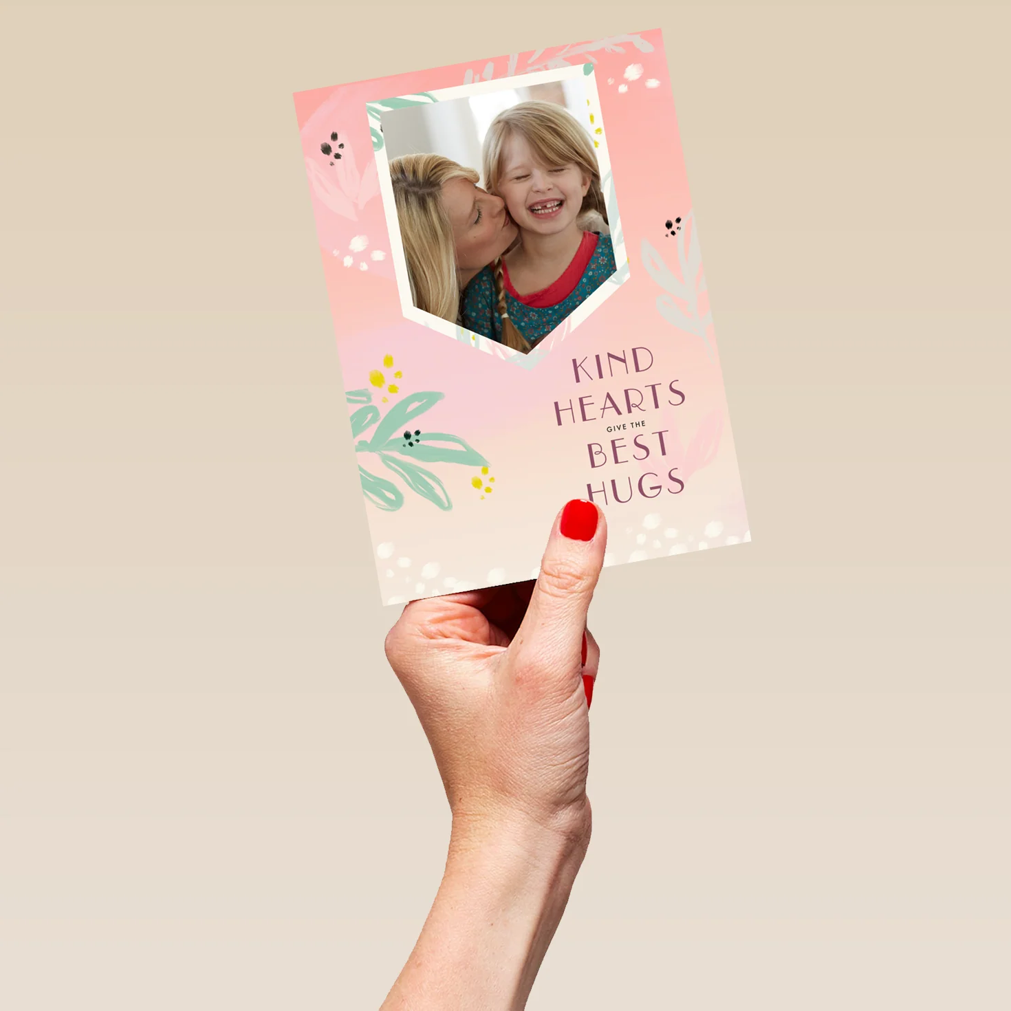 Personalised Kind Hearts Best Hugs Mother's Day Photo Upload Card - Image 5
