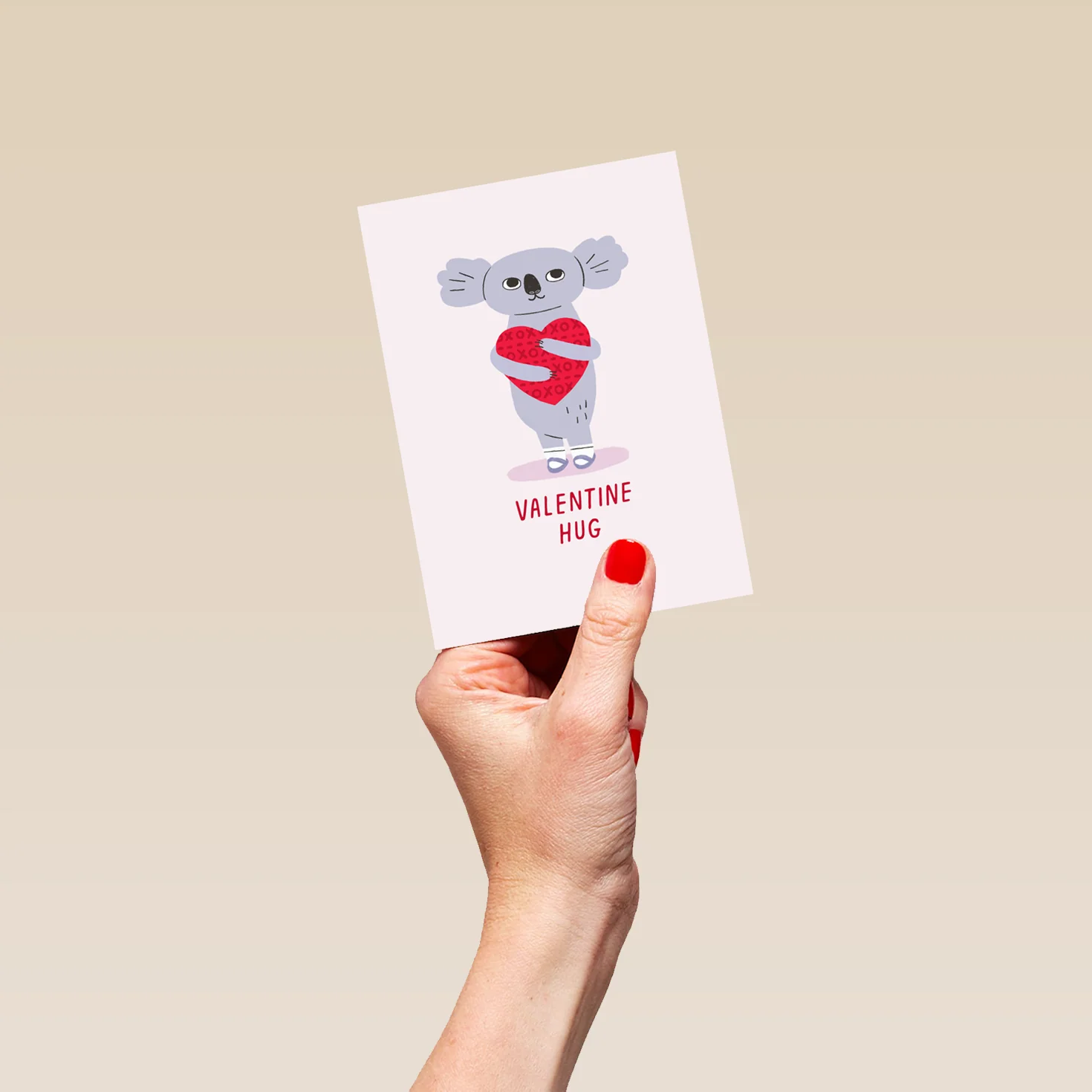 Personalised Koala Hugging a Heart Valentine's Day Card - Image 4
