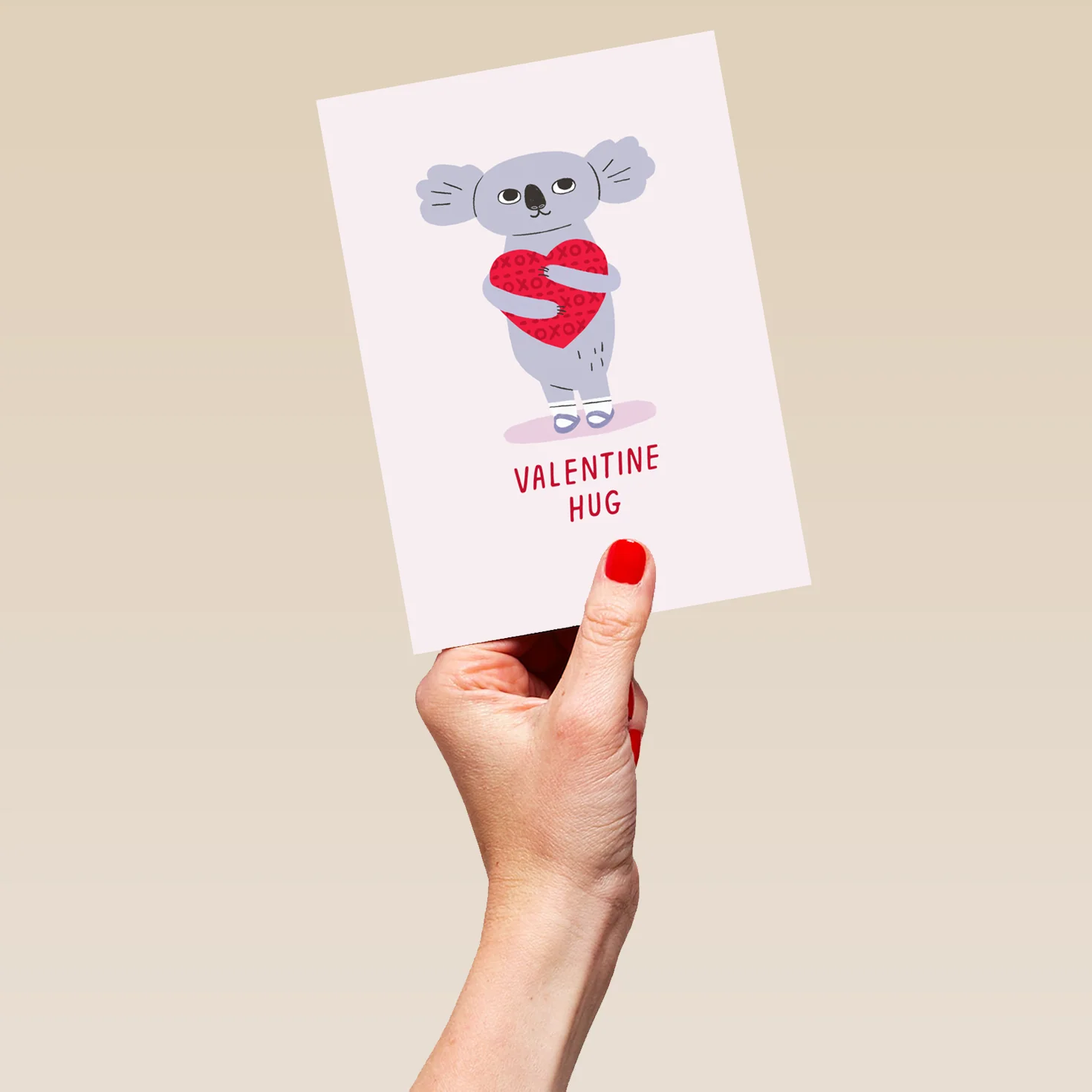 Personalised Koala Hugging a Heart Valentine's Day Card - Image 5