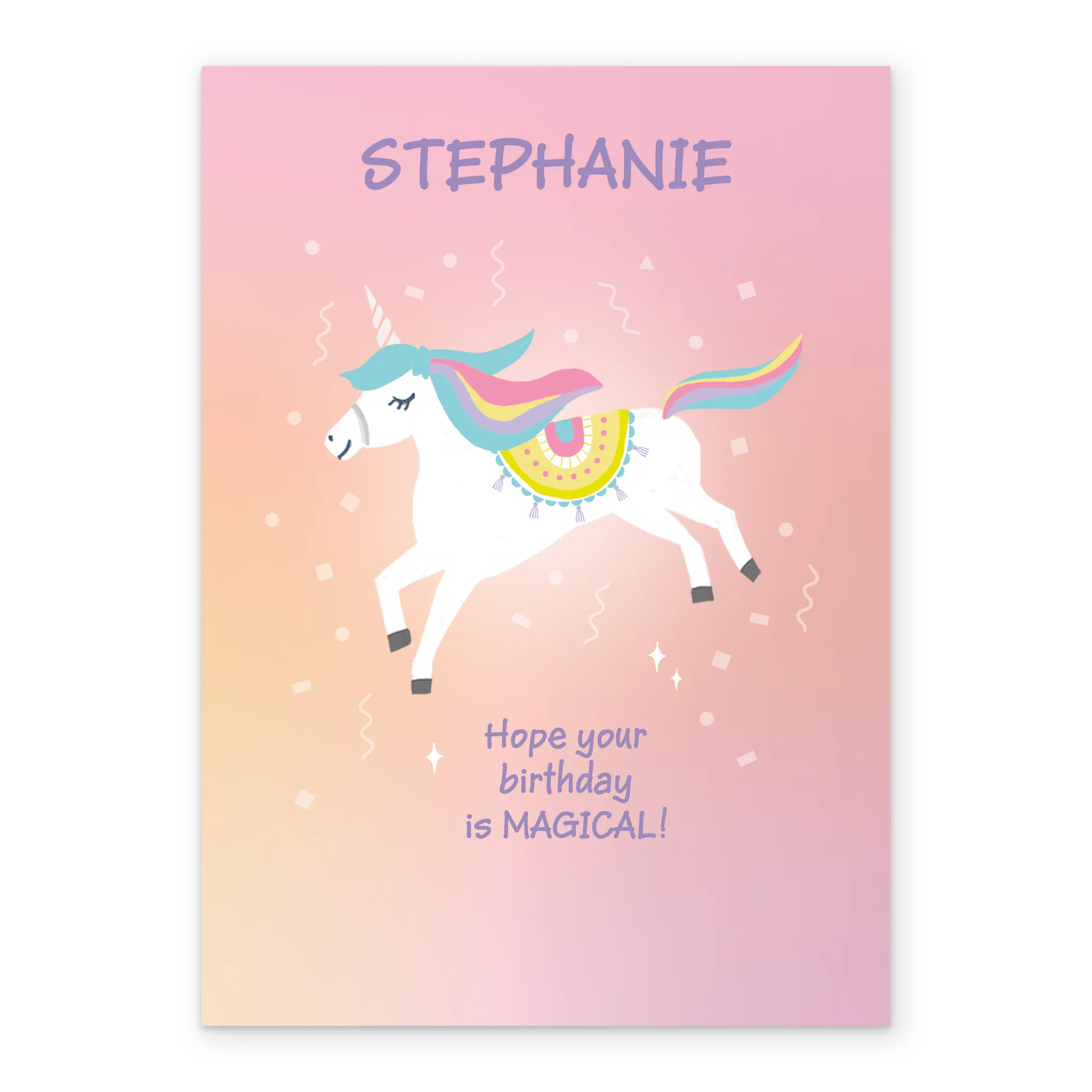 Personalised 'Leaping Unicorn' Illustrated Kids' Birthday Card - Image 2