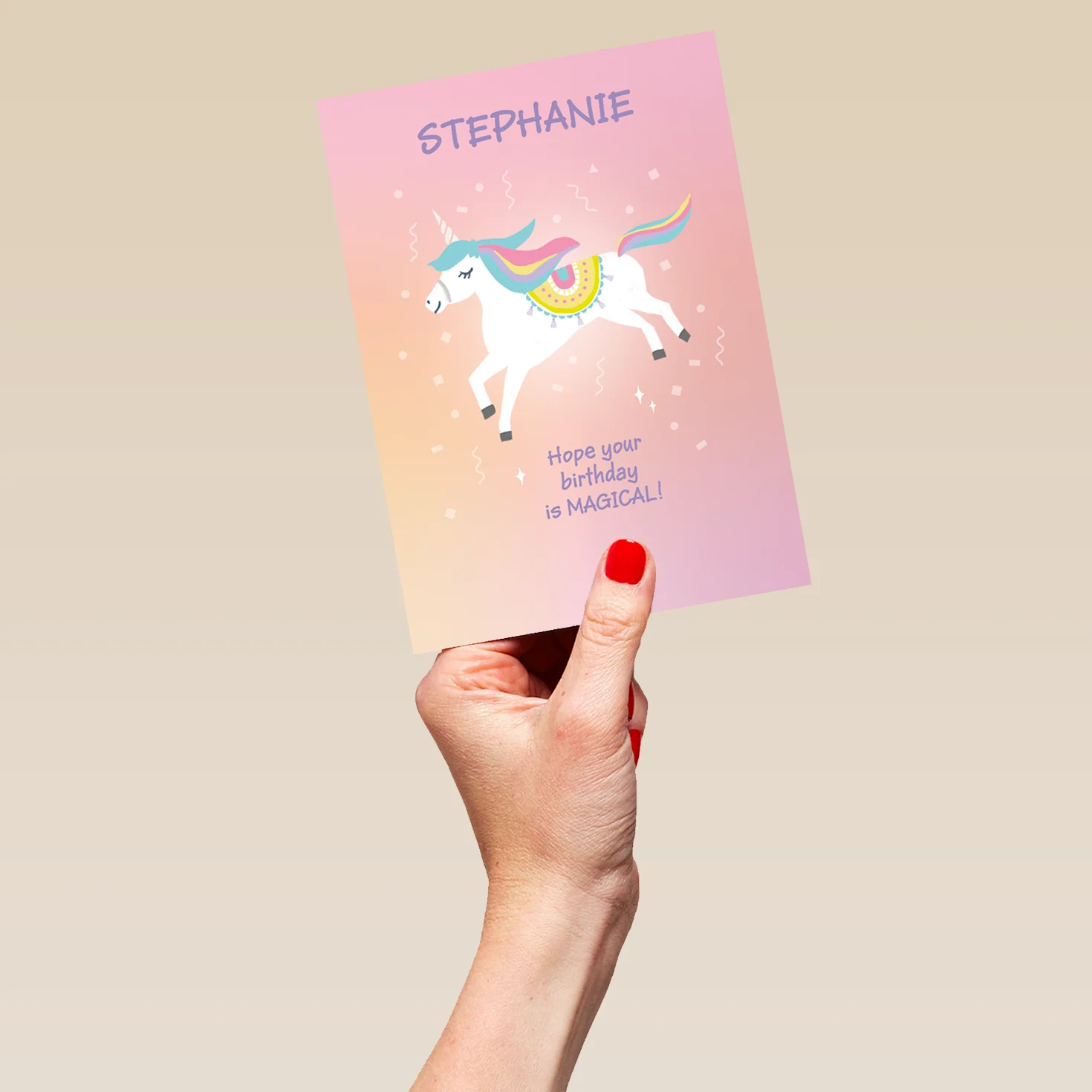 Personalised 'Leaping Unicorn' Illustrated Kids' Birthday Card - Image 5