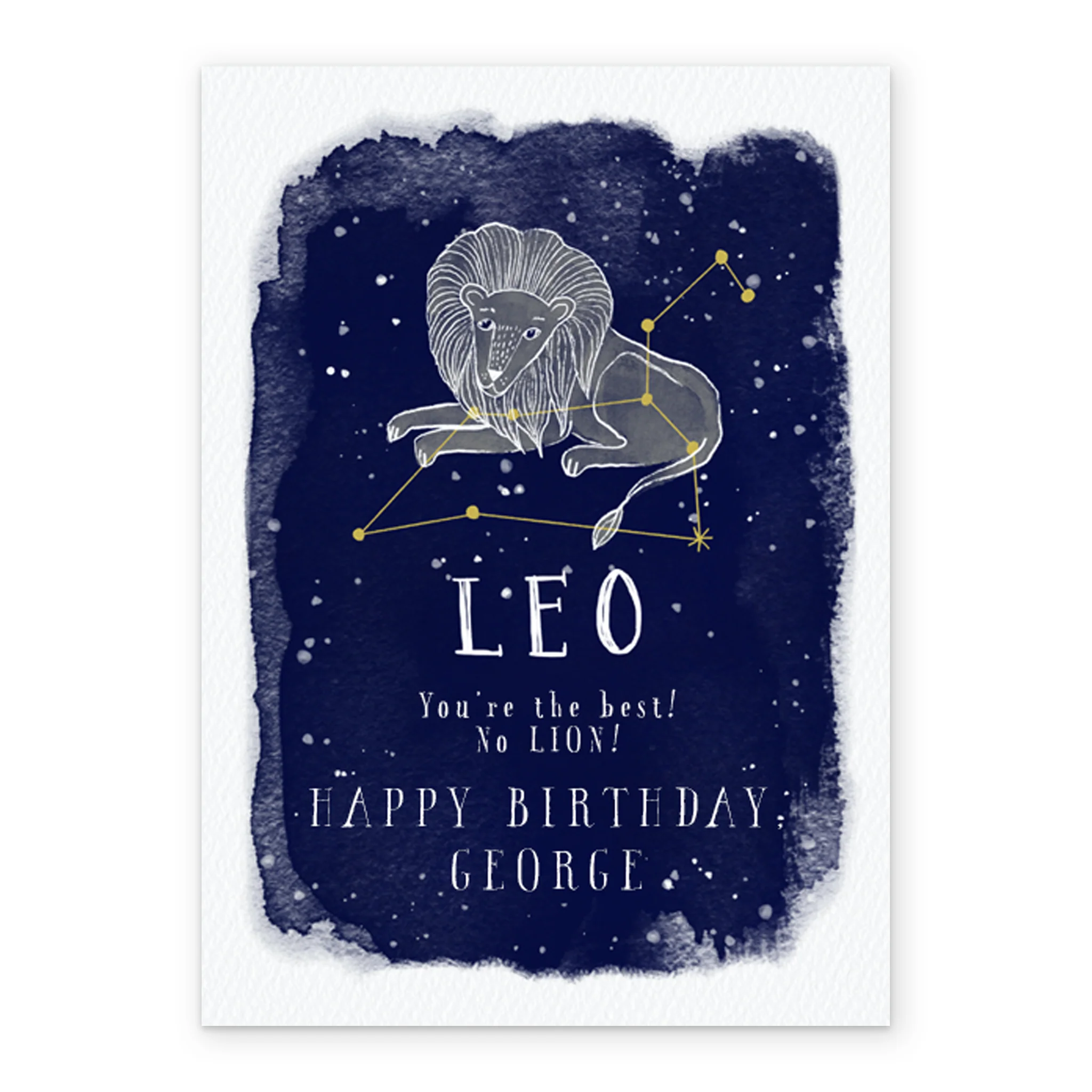 Personalised Leo Zodiac Symbol Card - Image 2