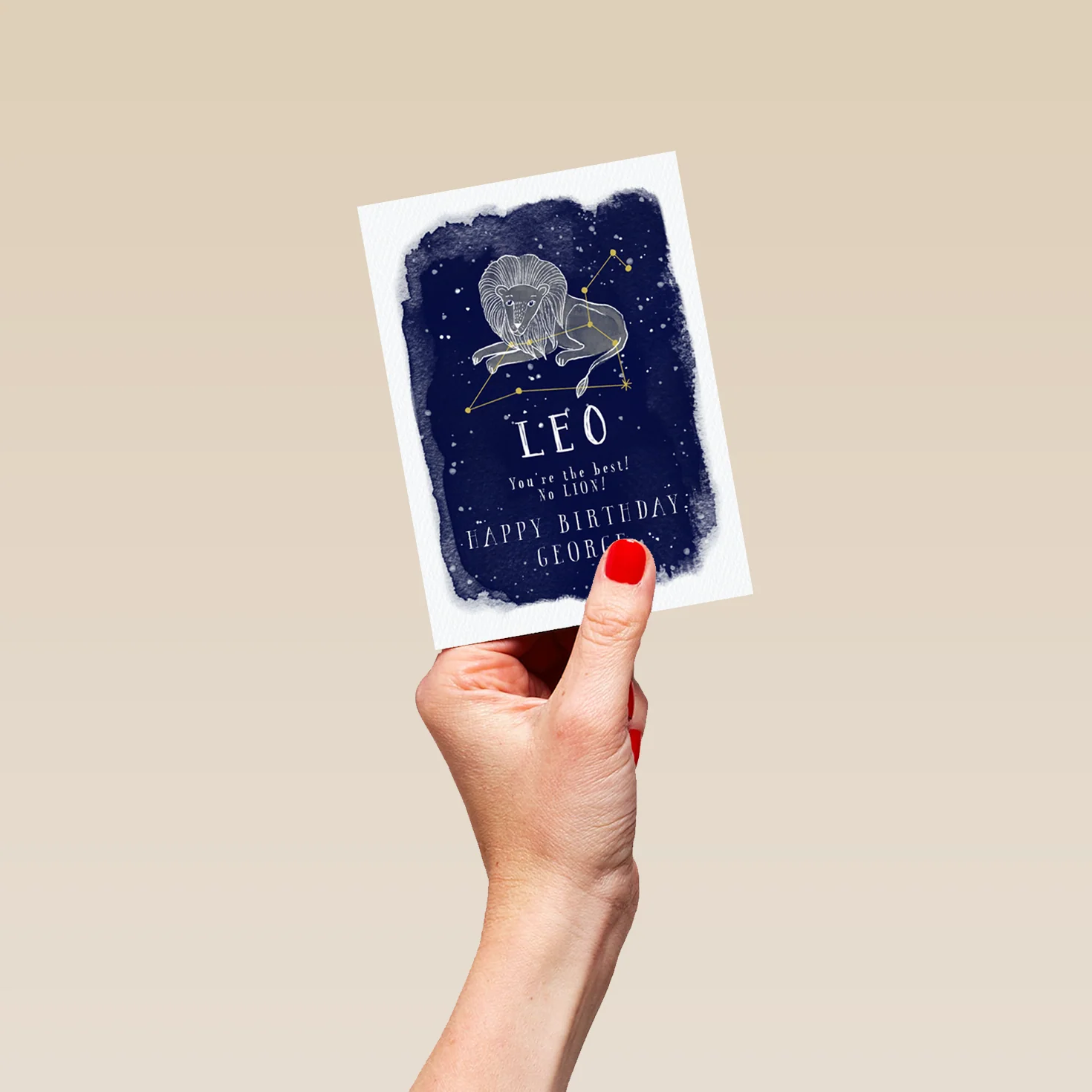 Personalised Leo Zodiac Symbol Card - Image 4