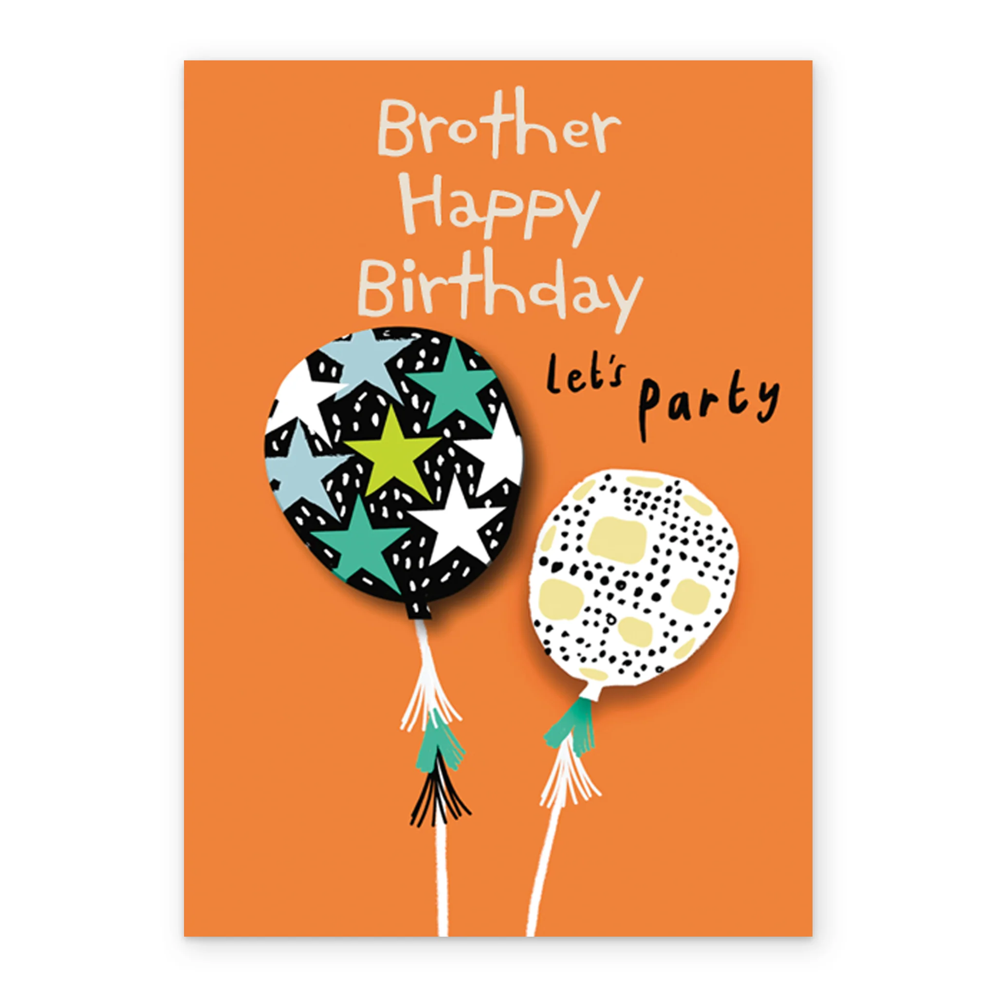 Personalised Let's Party Balloons Brother Card - Image 2