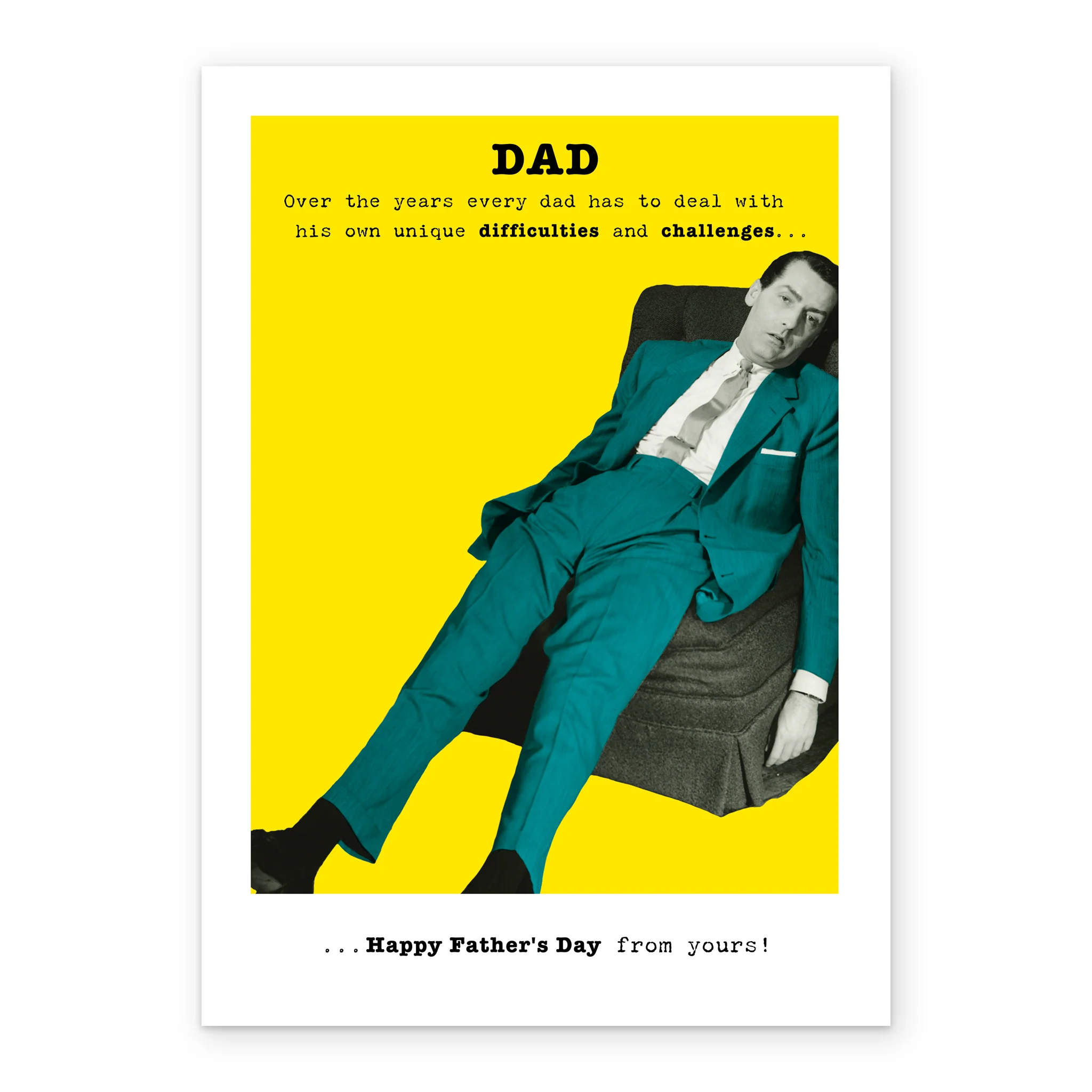 Personalised 'Life's Challenges' Retro Photographic Funny Father's Day Card for Dad - Image 2