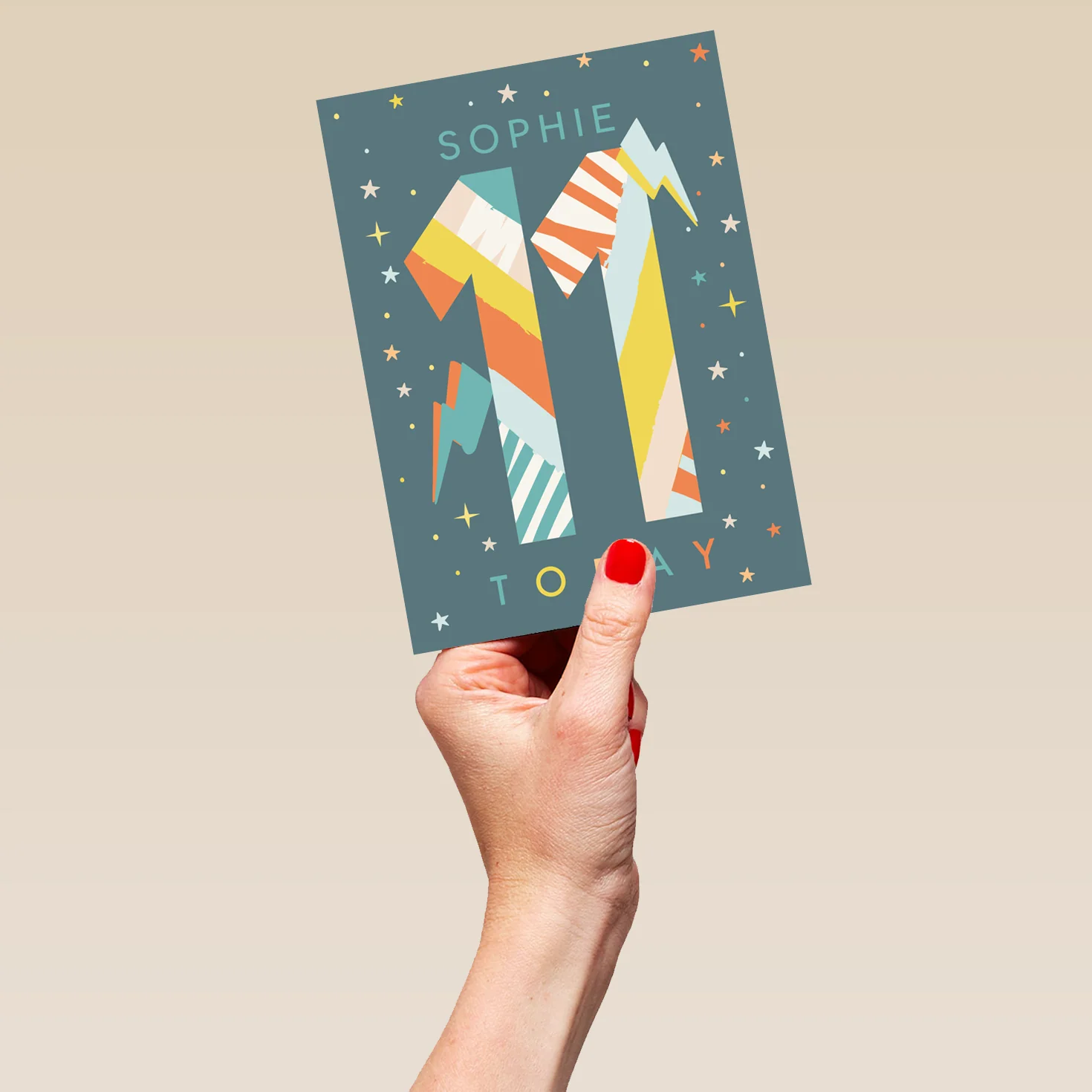 Personalised Lightning Bolts And Stars 11th Birthday Card - Image 5