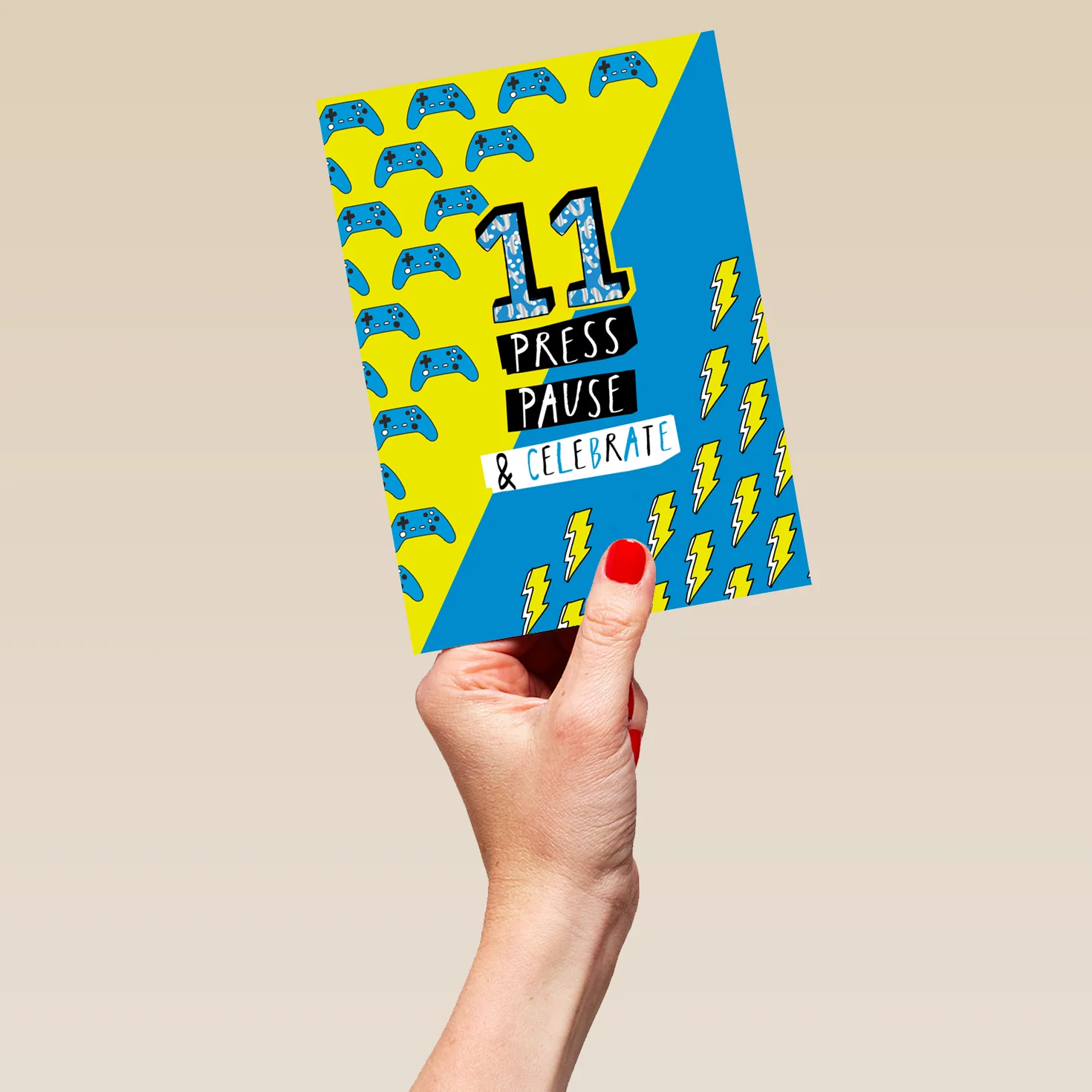 Personalised Lightning Bolts Game Console 11th Birthday Card - Image 5