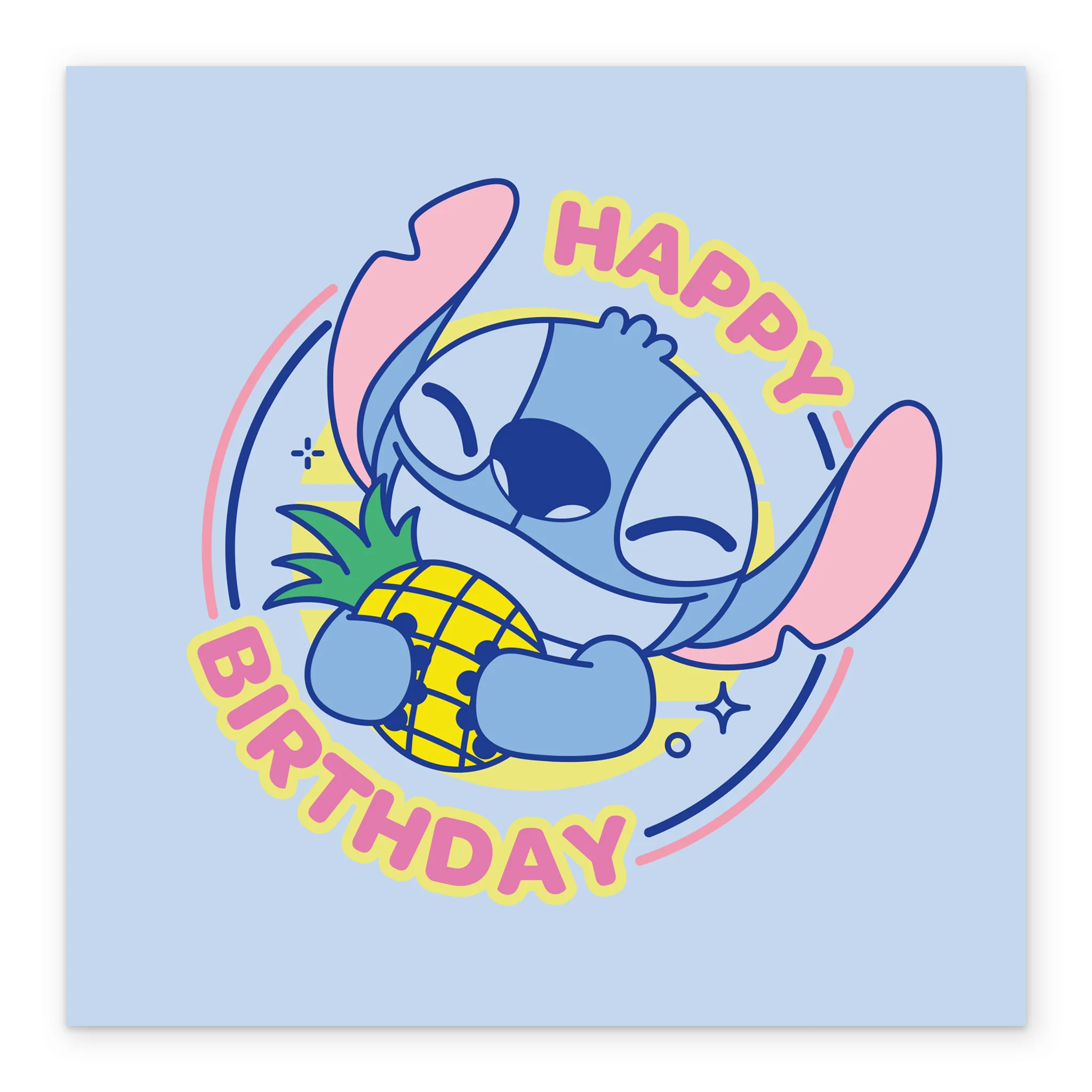 Personalised Lilo & Stitch Blue Pineapple Birthday Card - Image 2