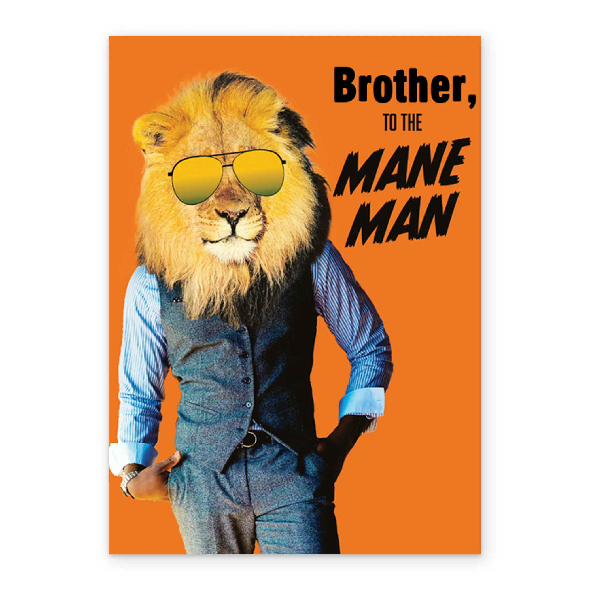 Personalised Lion Mane Man Brother Card - Image 2